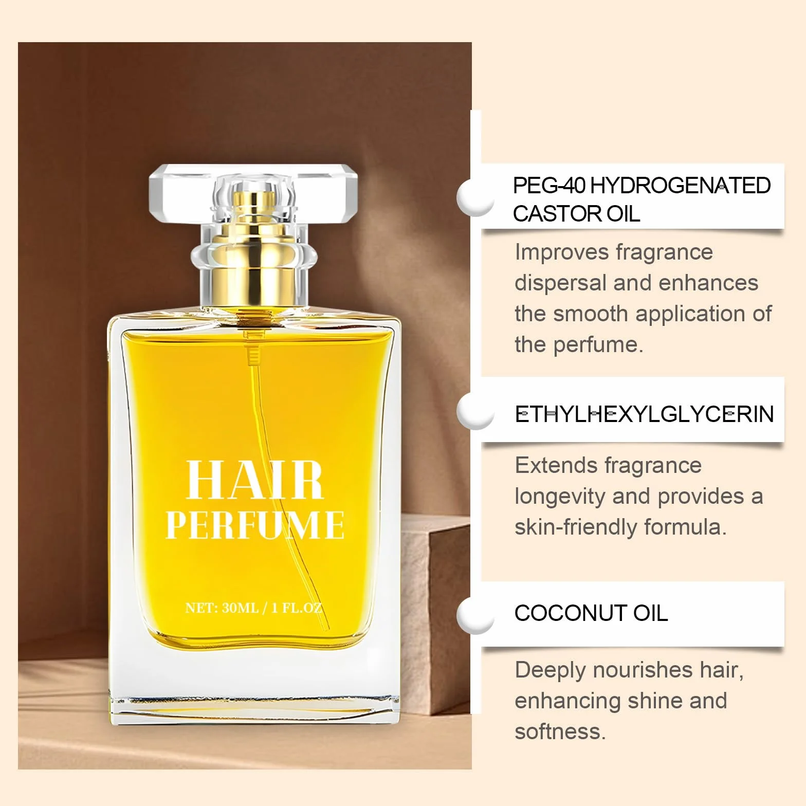 Perfume para el cabello con feromonas para mujeres, aceite esencial spray seco, frescura instantánea sin grasa (2 unidades)