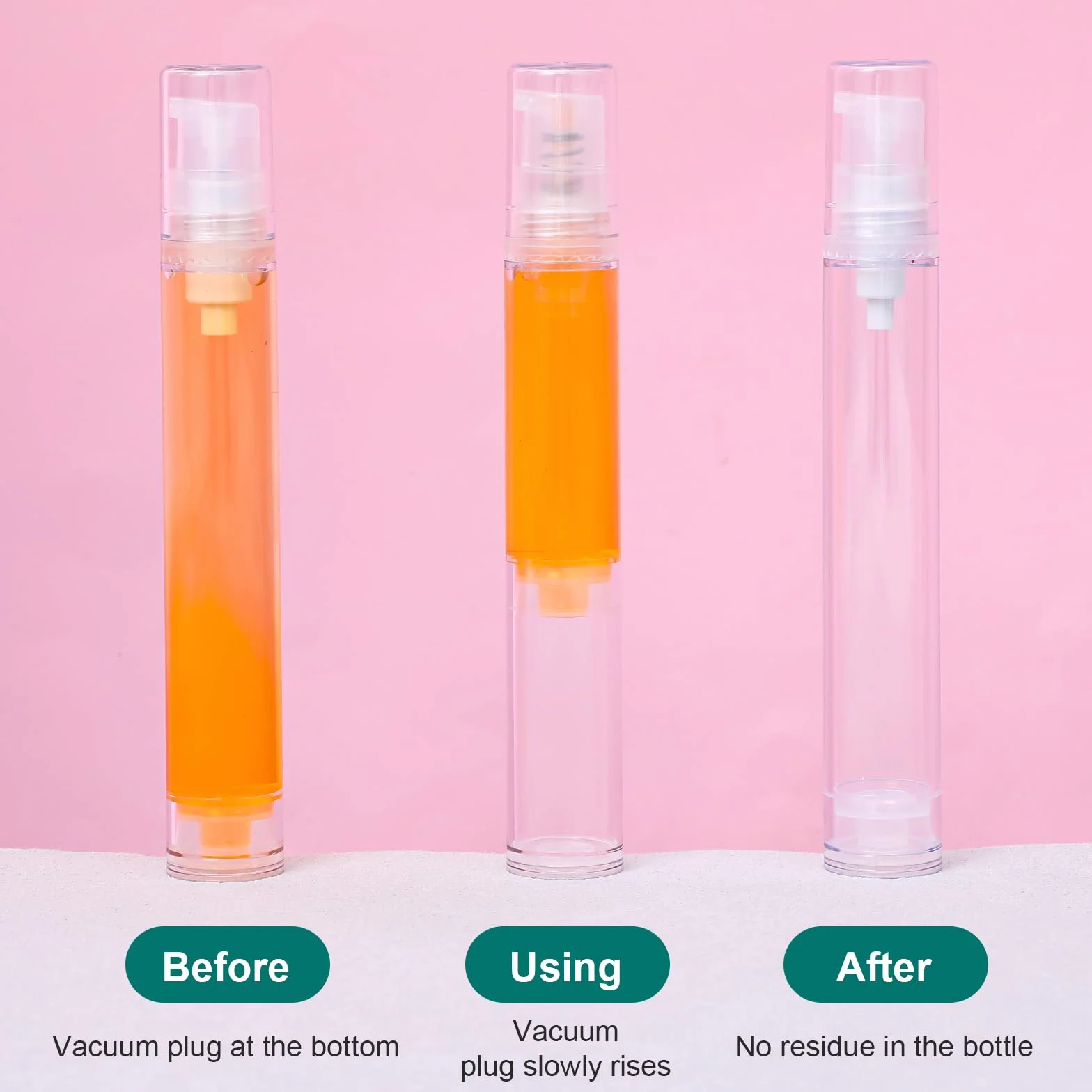 Andibro 12 dispensadores de bomba sin aire 5 ml 10 ml 15 ml botella vacía crema portátil viaje