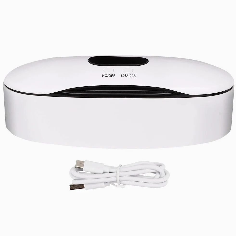 Caja de desinfección, desinfectante de manicura UV Herramienta de limpieza cosmética, herramienta de limpieza de plástico Máquina para salón Herramientas de manicura para el hogar Equipo(Blanco)