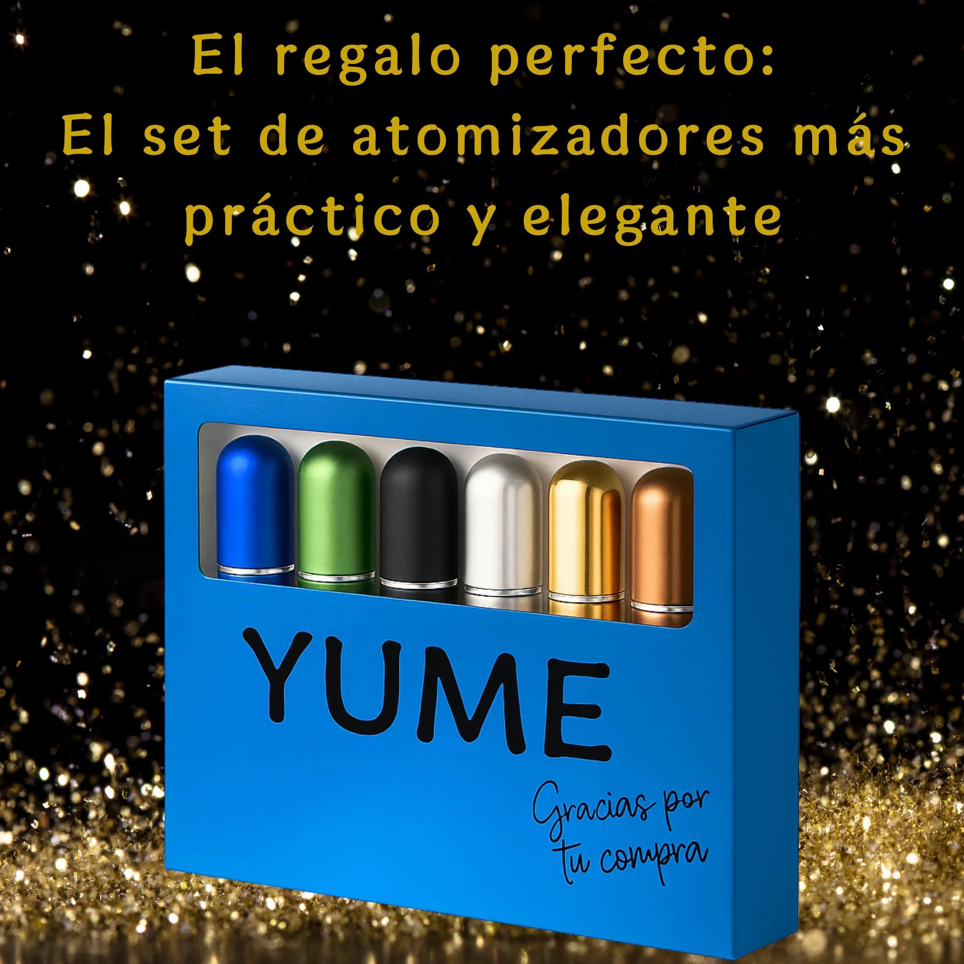 YUME 5ML Atomizador Perfume Recargable Mini Botella Rociadora Portátil Sin Fugas Azul