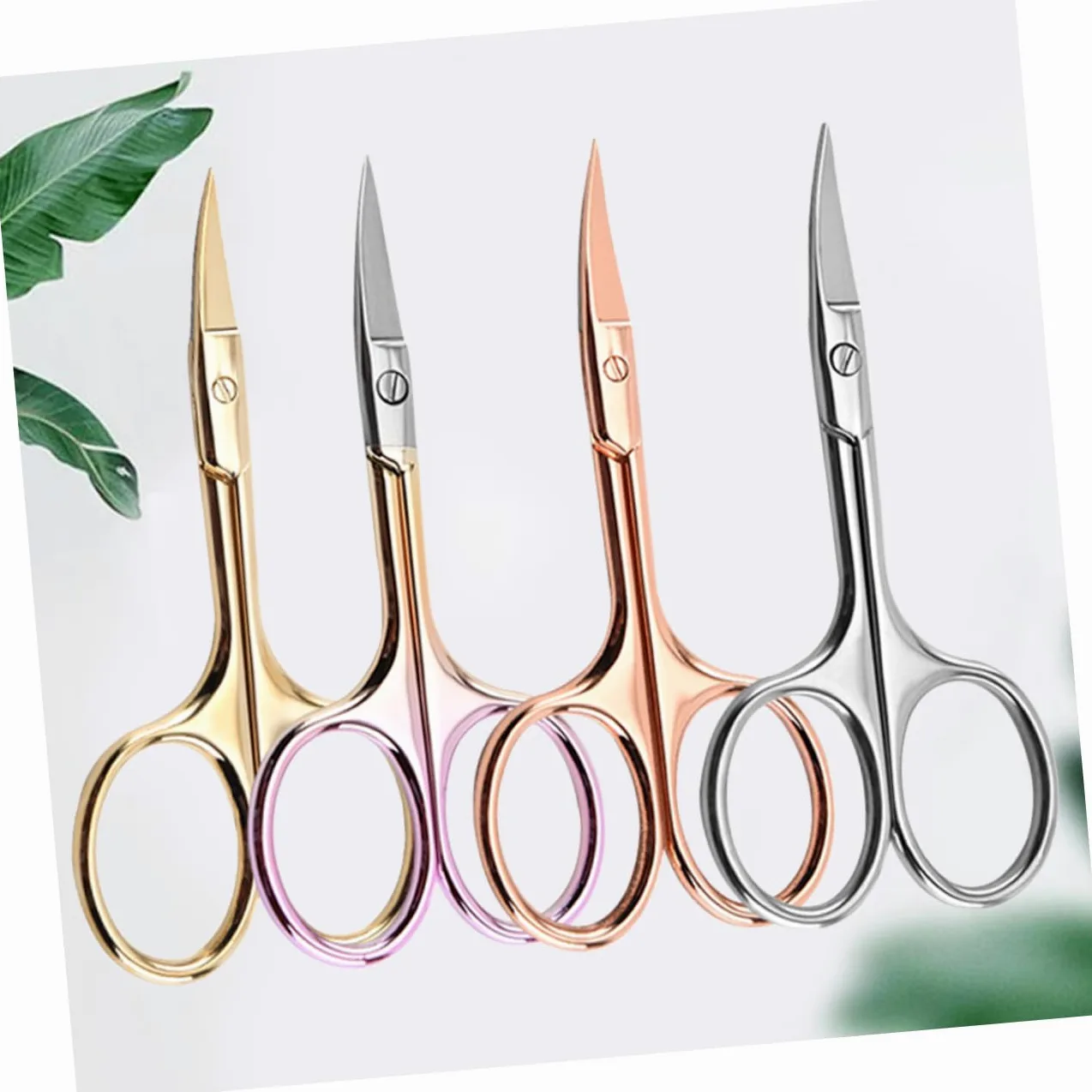 FOMIYES 12 Piezas Tijeras De Cejas Tijera Para Recortar Bigote Tijeras Curvas Para El Vello Facial Tijeras De Bigote Tijeras Para El Pelo De La Nariz Hombre Punta Recta Codo