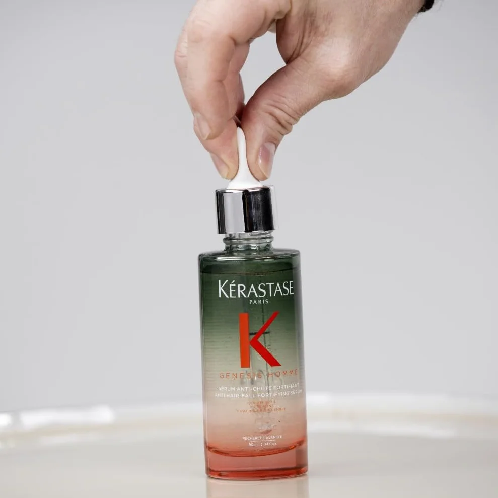 Kérastase Genesis Homme, Sérum Anticaída Fortificante con Aminexil, Para pelo fino y debilitado, Sérum Anti-Chute Fortifiant, 90 ml