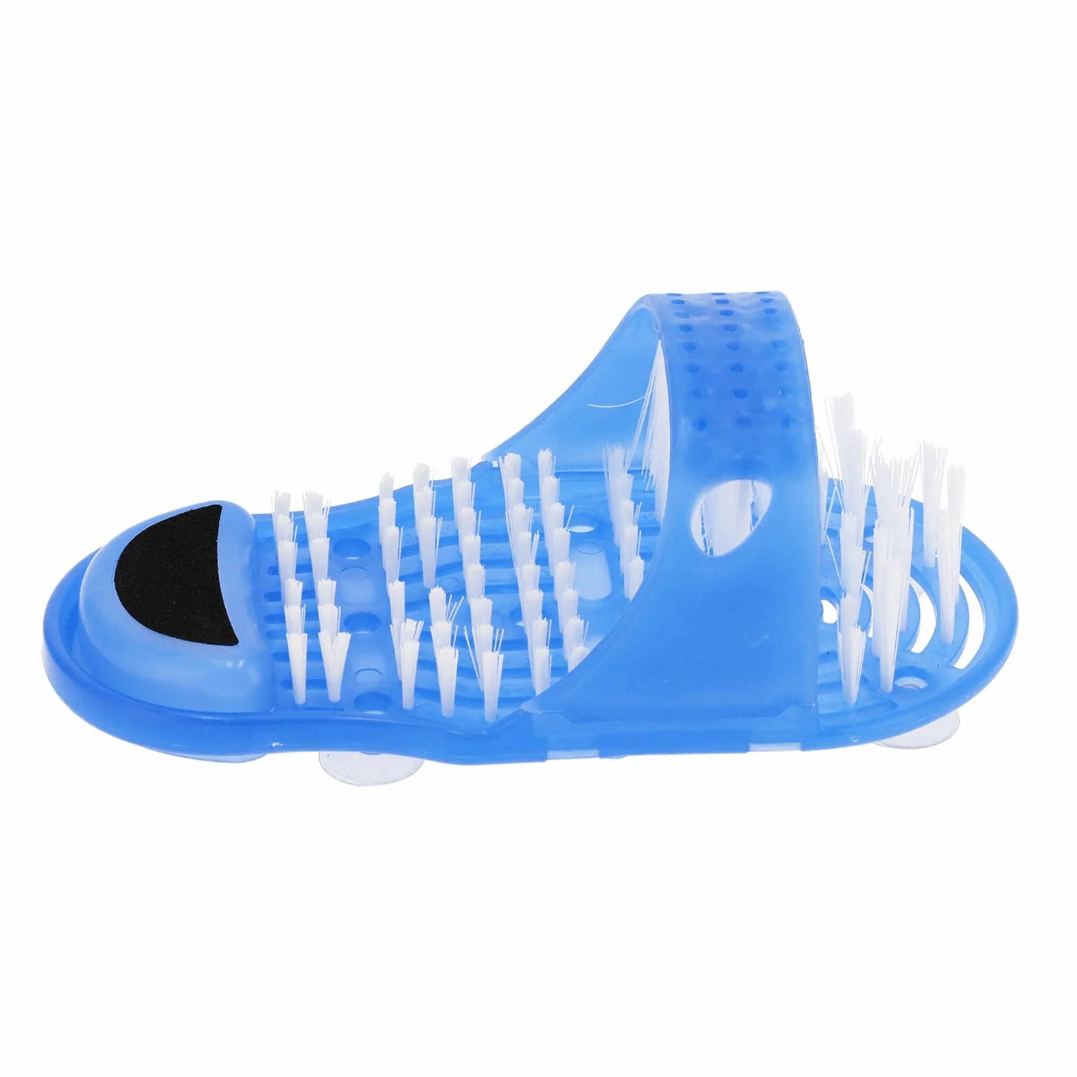 Naroote Limpiador Exfoliante Azul para Ducha y Pies, Fácil de Limpiar, con Ventosa y Función de Masaje