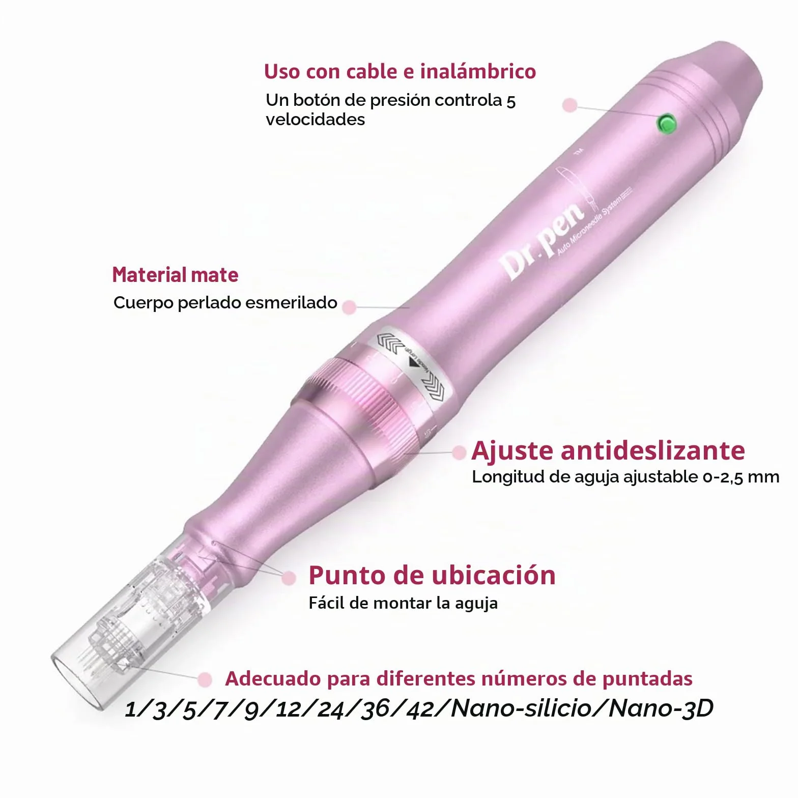 Dr. Pen Ultima M7 Microneedling Inalámbrico Profesional, Microneedle Máquina Eléctrica de Microagujas con 22 Cartuchos de Repuesto, Tratamiento Anti-Envejecimiento, Acné, Arrugas y Pérdida de Cabello
