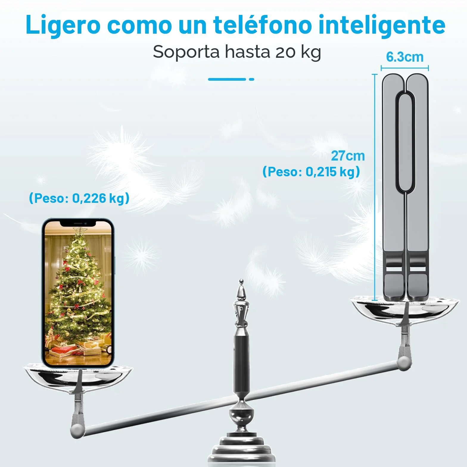 Soporte Portátil Ajustable 8 Ángulos, Laptop Stand Plástico ABS Silicona Antideslizante para Portátiles Tableta Teléfono 10-15.6"