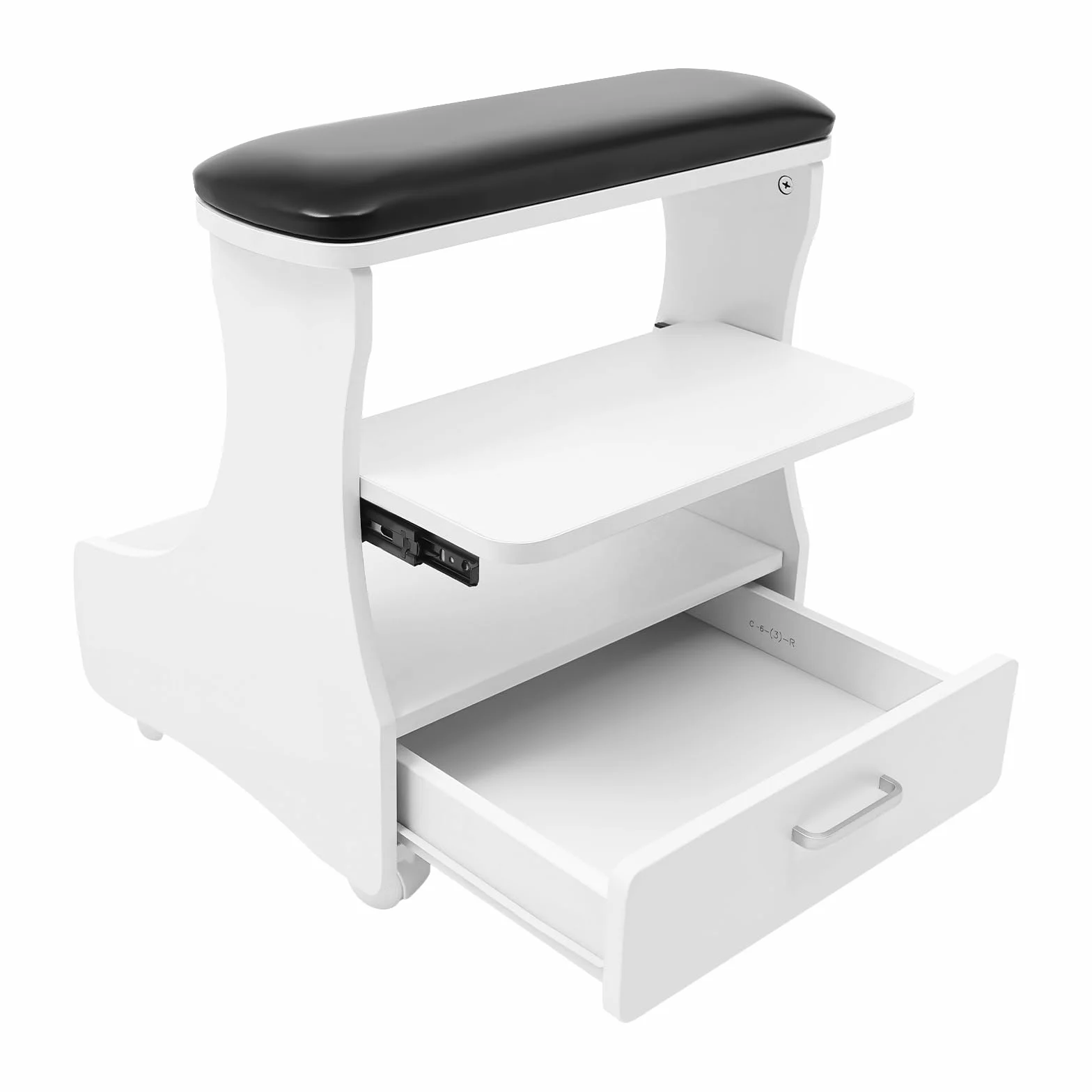 Reposapiés Pedicura, Manicura Funiture Trolley con Ruedas, Taburete de Baño de Pies Trolley, Reposapiés para Cuidado de Uñas, Reposapiés, Soporte Ideal para Salón de Belleza, Salón de Uñas (Negro)