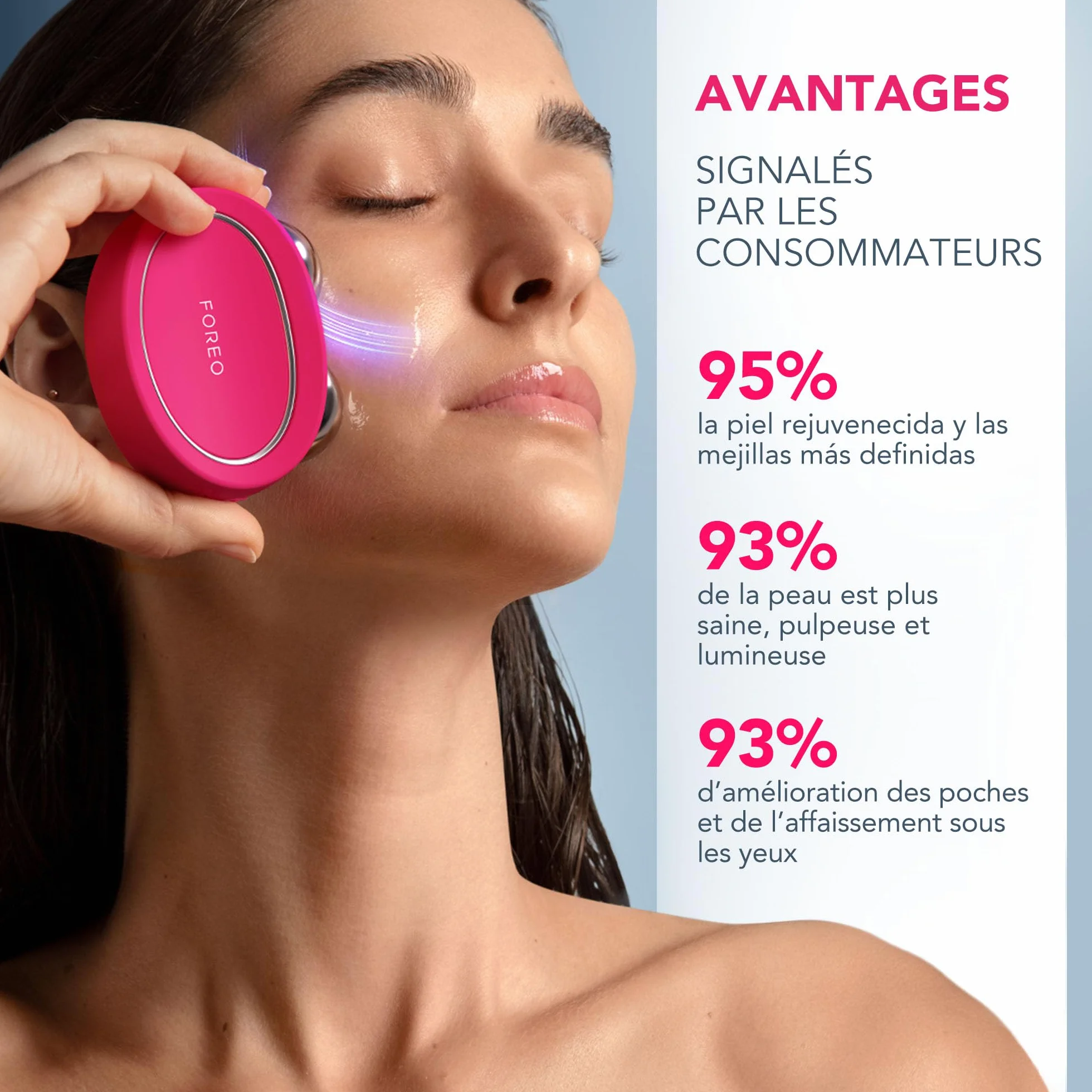 FOREO BEAR 2 Masajeador facial reafirmante microcorrientes + SÉRUM SUPERCHARGED 2.0 30 ml + Crema HA+PGA 50 ml Skincare