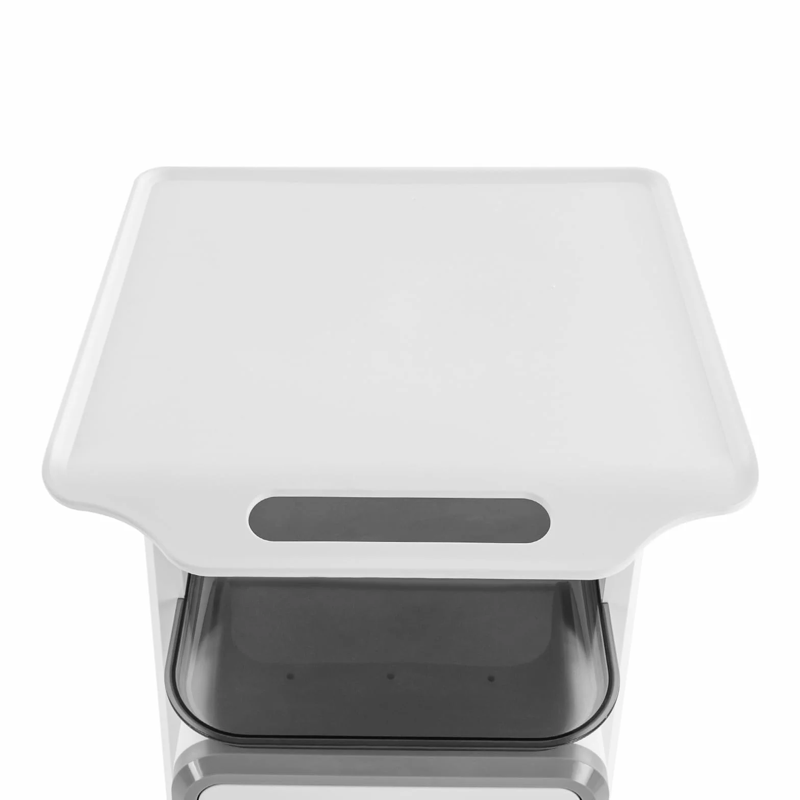 Carro de cosméticos médico con 2 cajones, 44 x 44 x 73,5 cm, con 4 ruedas universales silenciosas para laboratorio, clínica, hospital, salón, color blanco