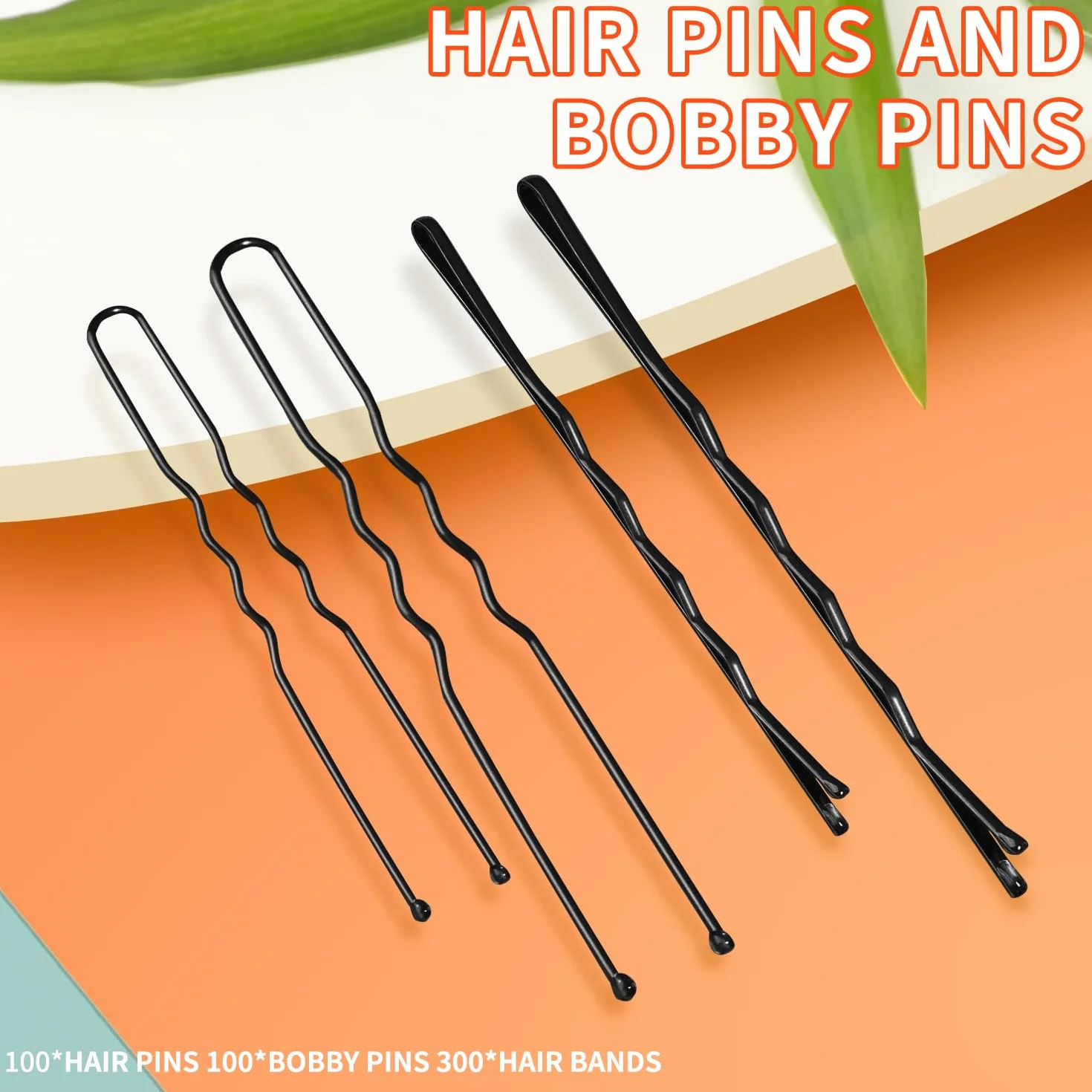 Pinzas para el Pelo Mujer 500 Horquillas en U 2 pulgadas 2.36 pulgadas Pasador de Pelo Ondulado 2 pulgadas 2.75 pulgadas Diademas Transparentes con Caja Portátil Negro
