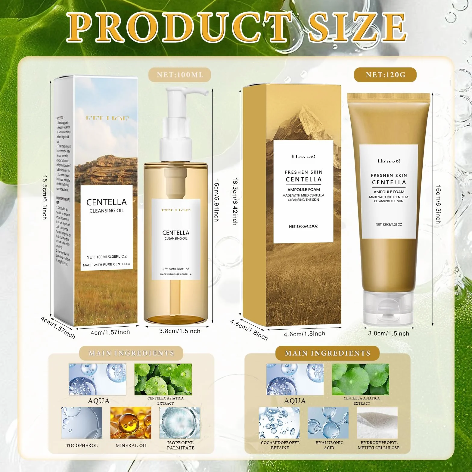 Centella Cleansing Oil + Centella Limpiador Facial, Extracto de Centella Asiática de Madagascar, Aceite Limpiador Facial Coreano