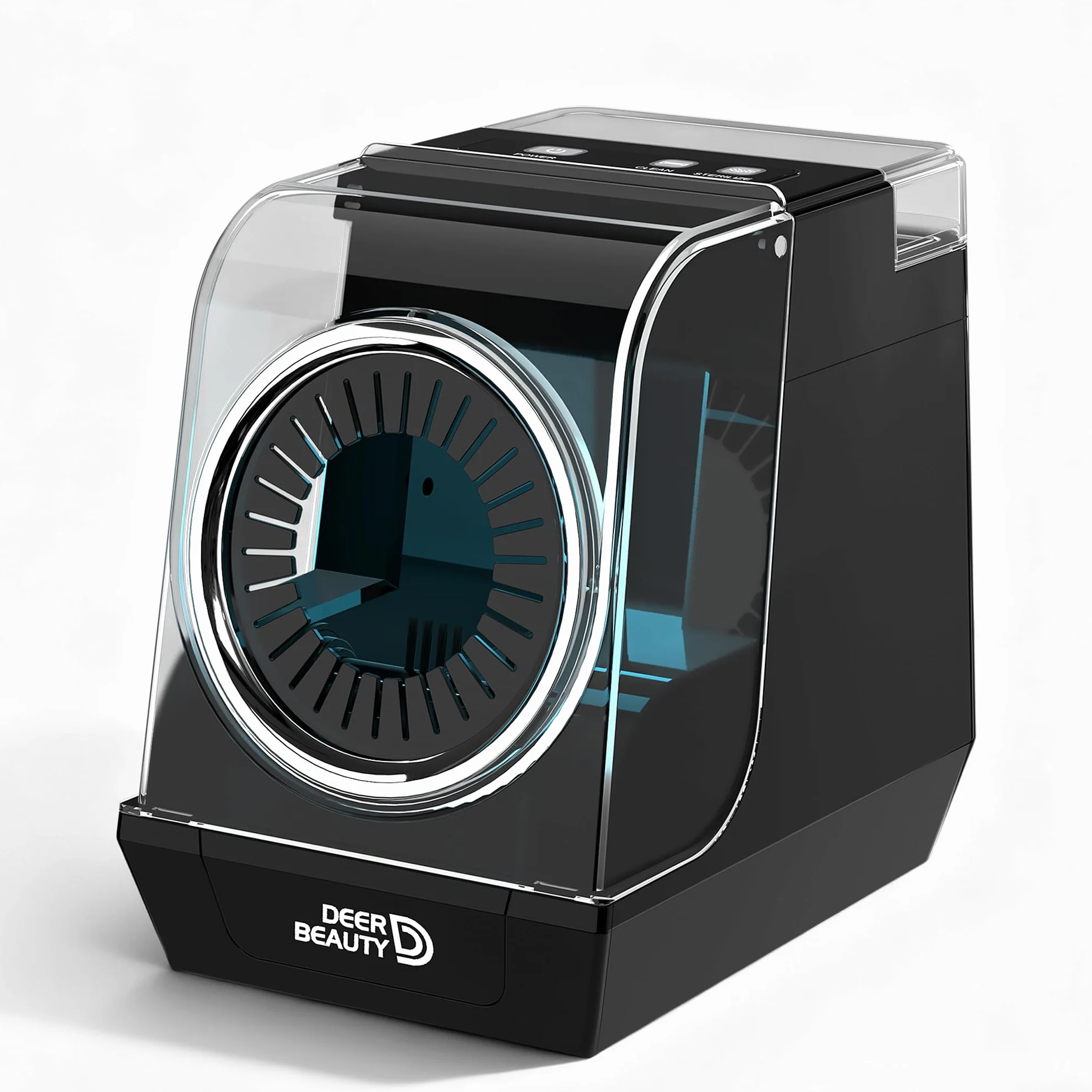 Limpiador automático de cepillo de pelo, con sensor infrarrojo y niebla ultrasónica, limpieza profunda de 15 segundos para pala, redondo, cepillos de ventilación, máquina profesional de
