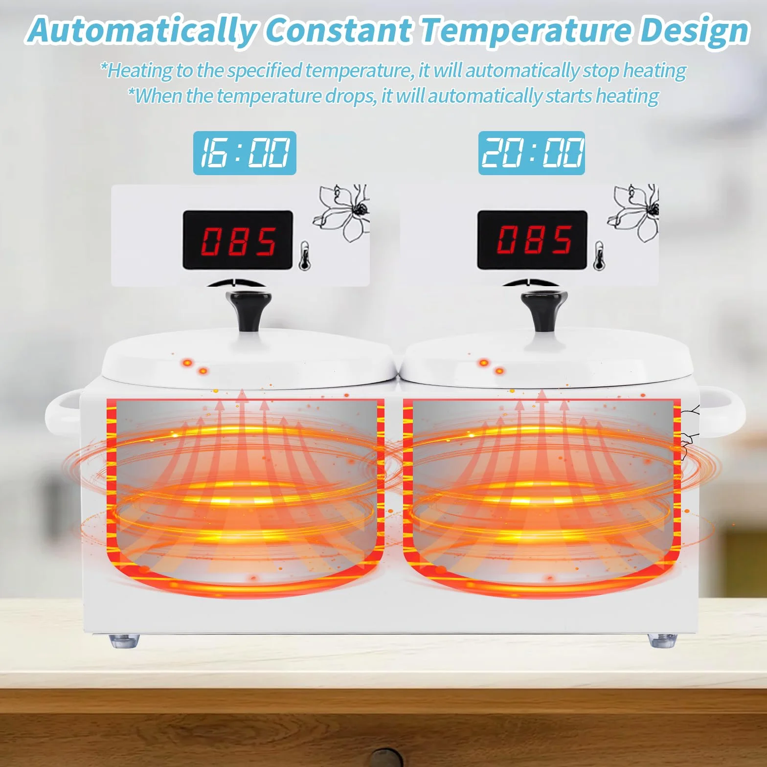 Máquina calentadora de cera doble cubeta, iklestar kit profesional digital calentador de cera depilatoria, calentador eléctrico para cera dura con palitos y cuencos de silicona para spa en casa