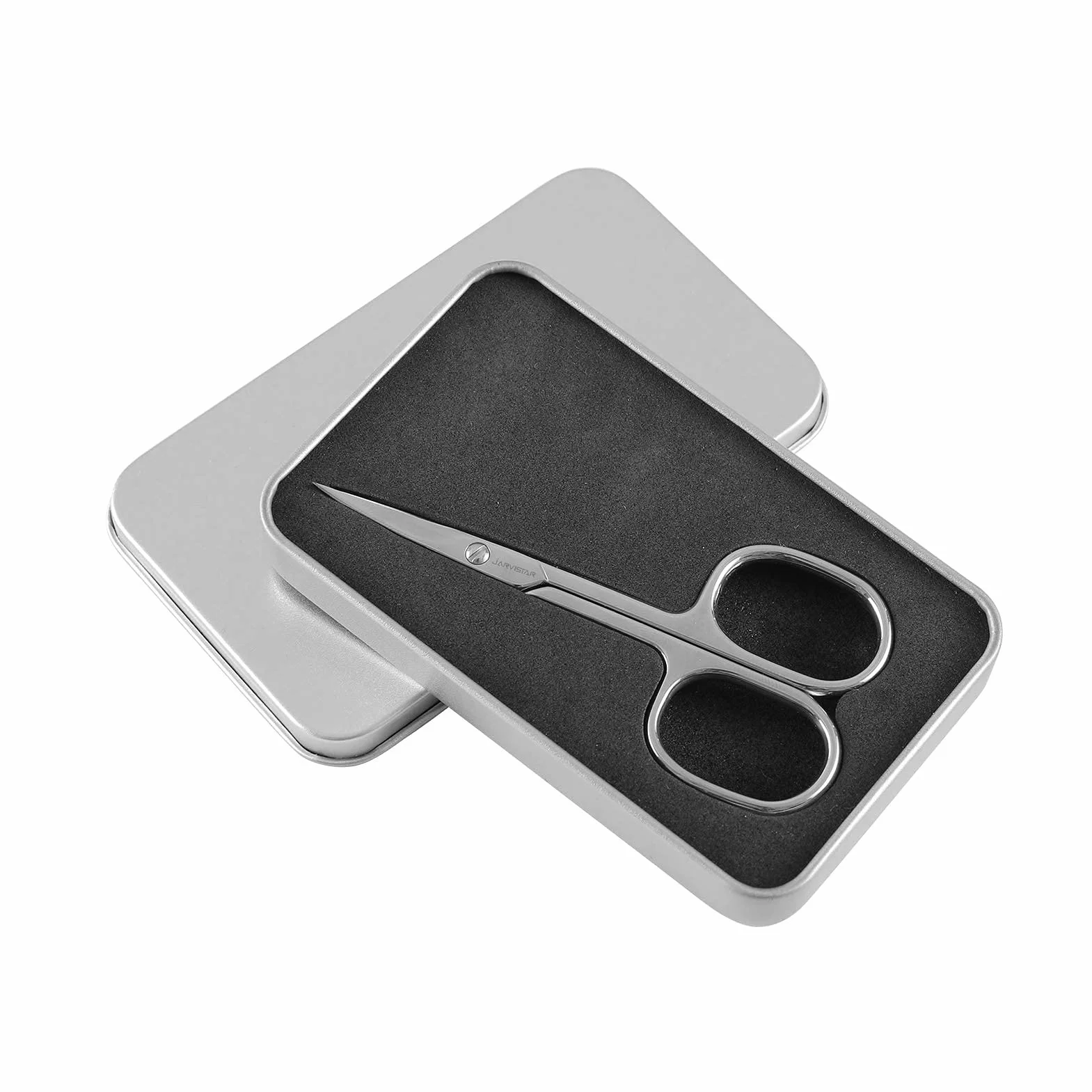JARVISTAR Tijeras profesionales para uñas, acero inoxidable, hoja curvada, 95 mm