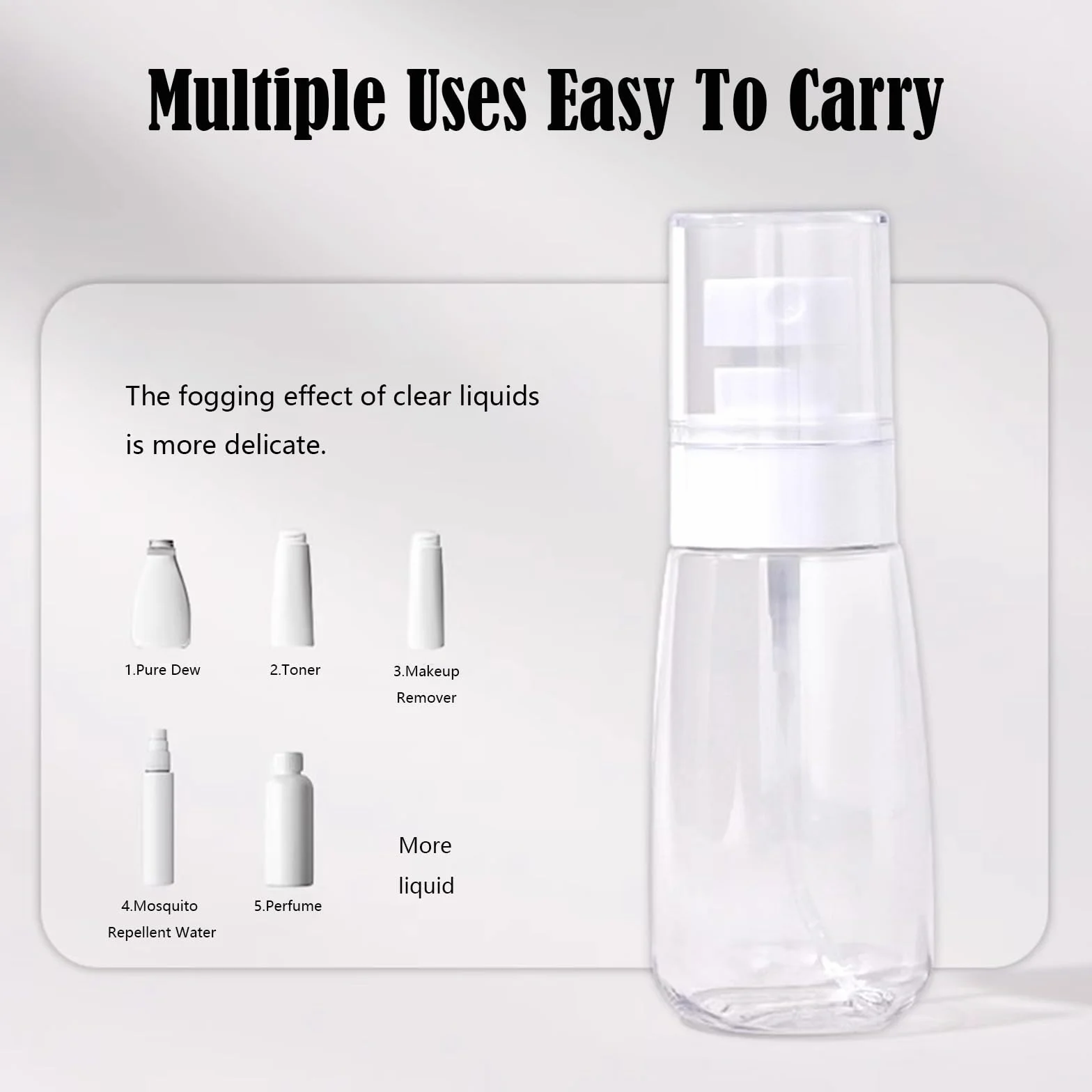 Botella de Spray de Niebla Fina Vacía 60ml 3 Piezas Recargable Portátil Atomizador de Viaje