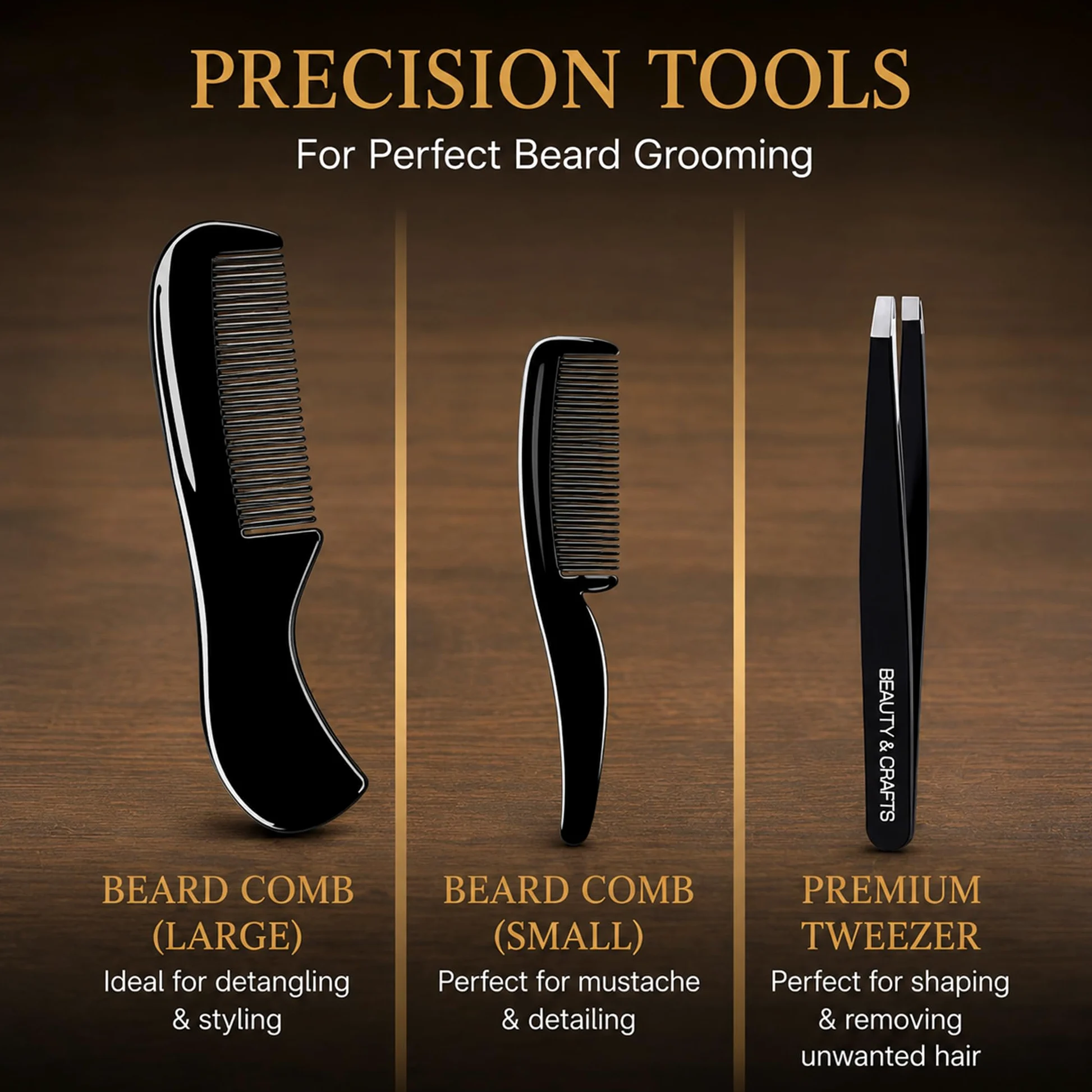 Tijeras profesionales alemanas para barba de 5 pulgadas para hombres, 2 peines de bigote para vello facial con hermosa bolsa y pinzas, tijeras de bigote para hombres, para aseo, corte, peinado,