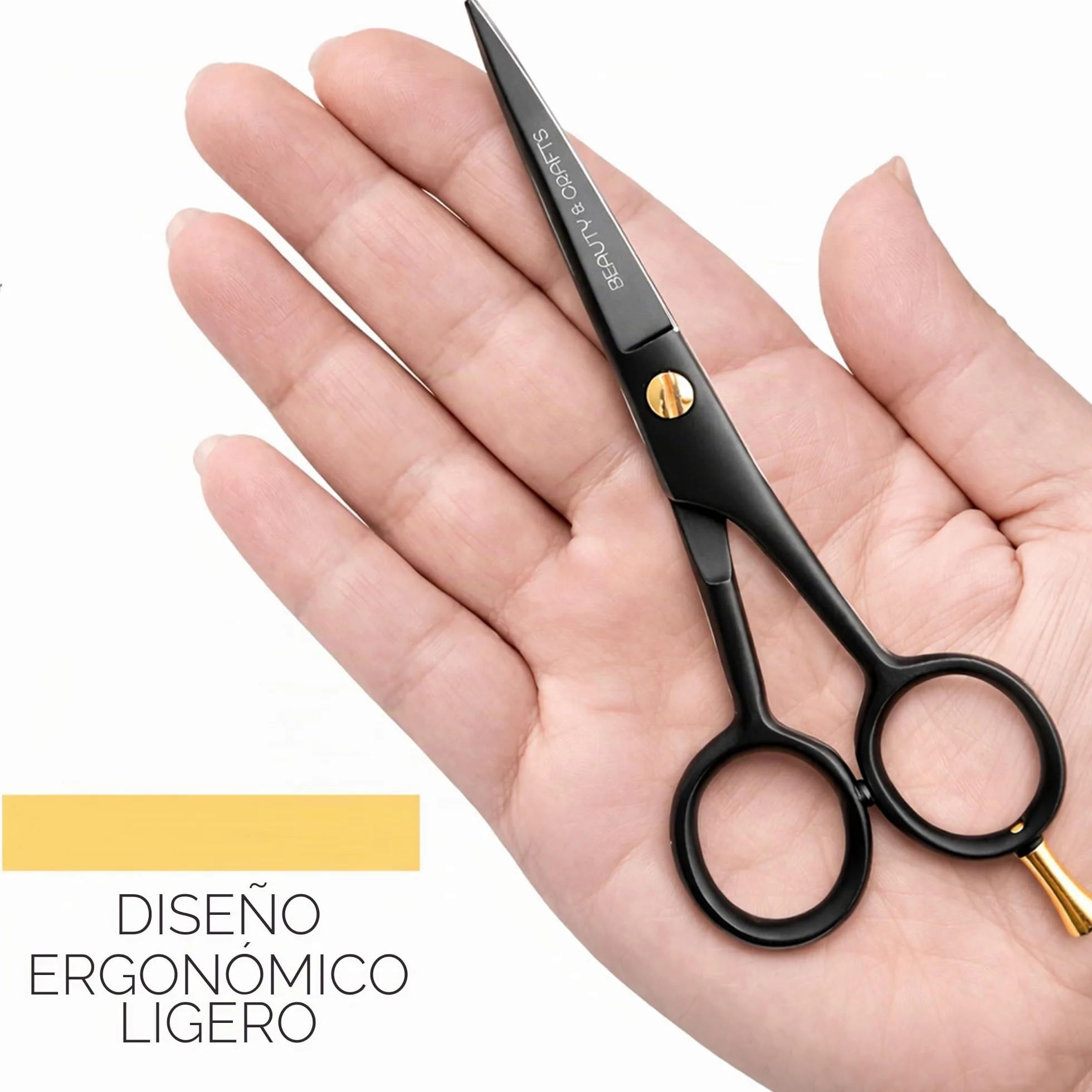 Beauty & Crafts - Tijeras alemanas para bigote de barba de 5 pulgadas - 2 peines de bigote para vello facial con hermosa bolsa - Tijeras de corte de barba para arreglar, cortar y peinar el bigote