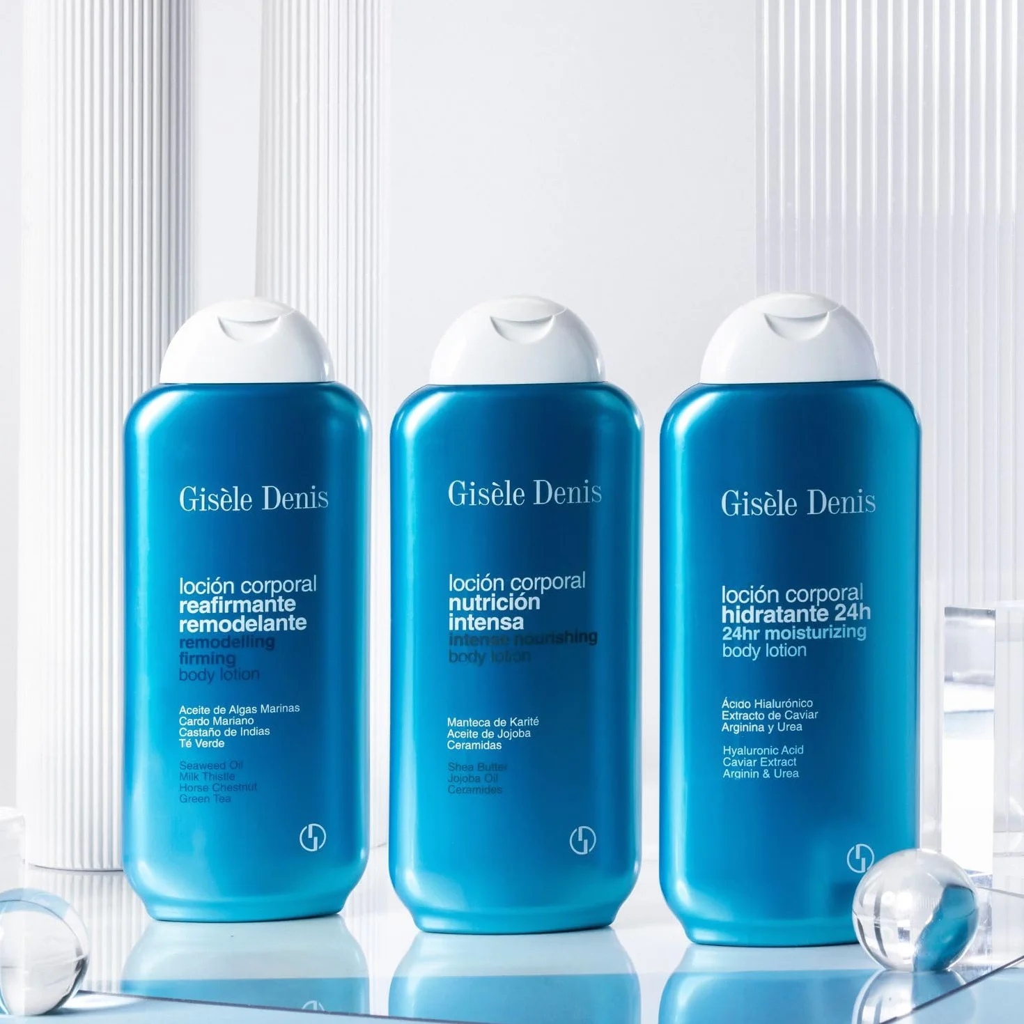 GISÈLE DENIS Loción Corporal Reafirmante Remodelante 400 ml Crema de Cuerpo con Aceite de Algas Marinas