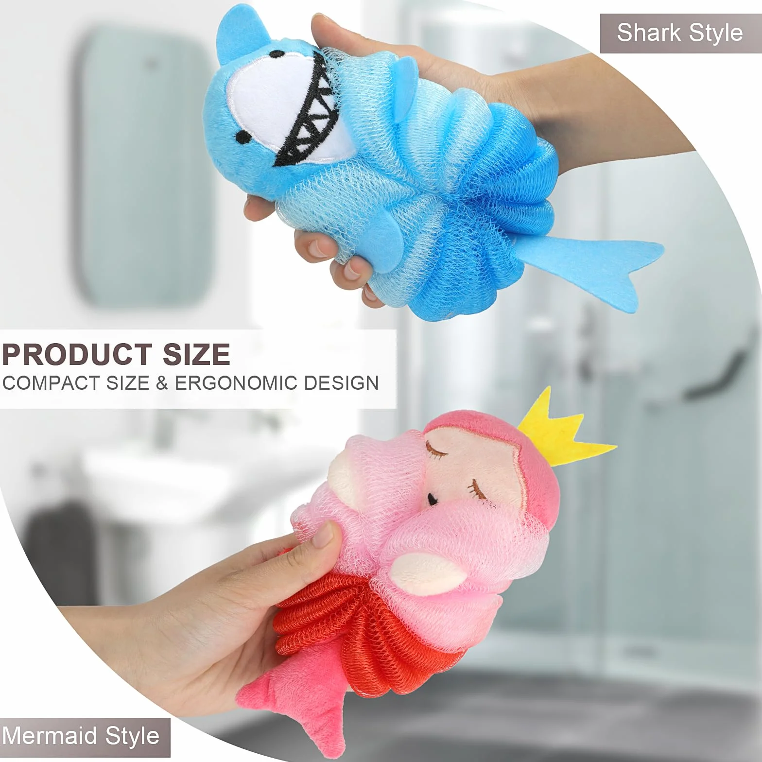 PHOGARY Esponja Baño Niños Animal Forma Luffa Exfoliante Corporal Malla