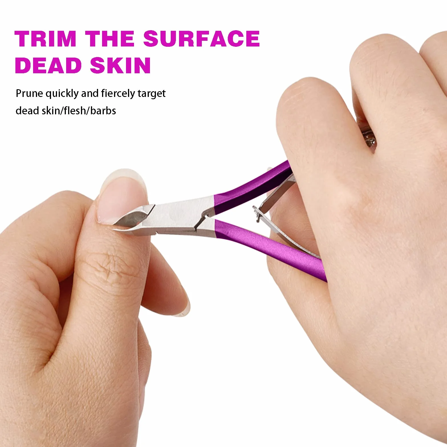 Cortador de cutículas de acero inoxidable para manicura y pedicura Púrpura
