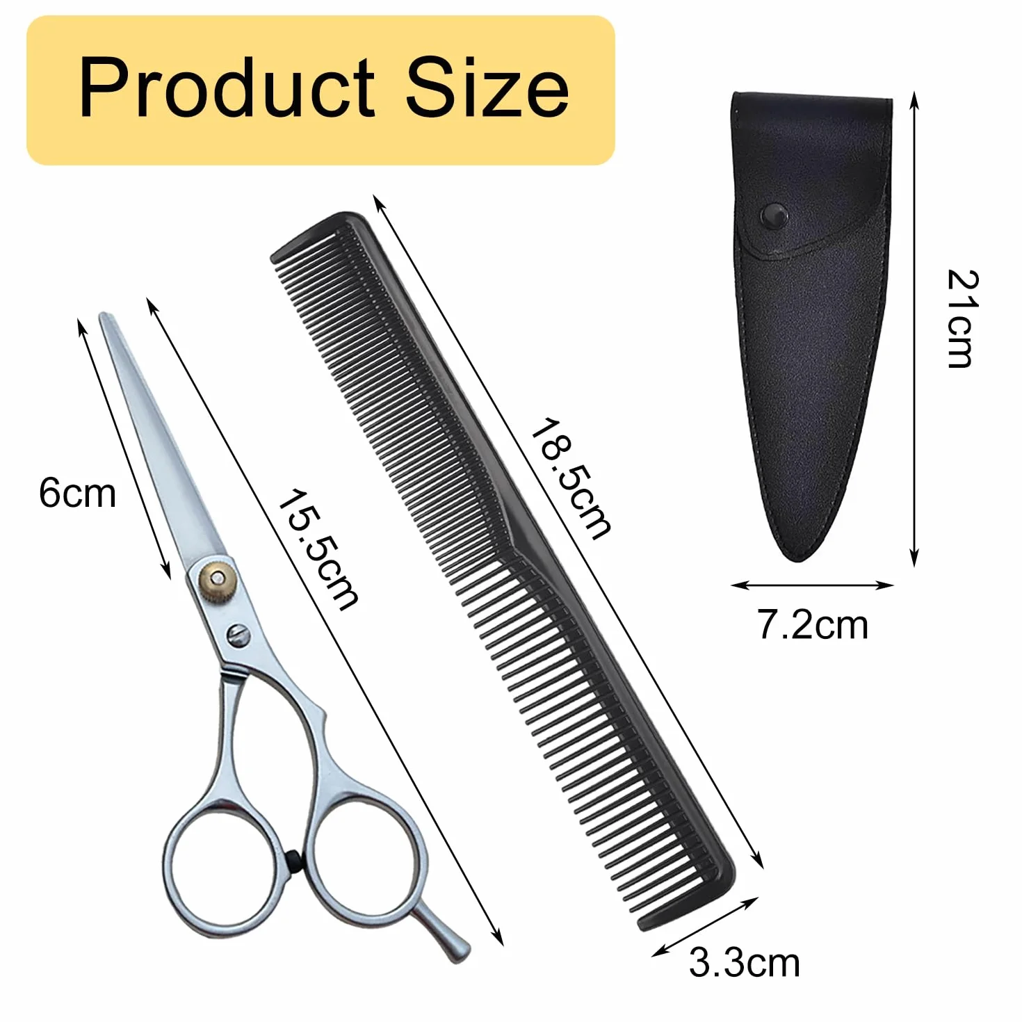 Tijeras de Peluquería Profesionales Corte de Cabello con Peine y Estuche de Cuero