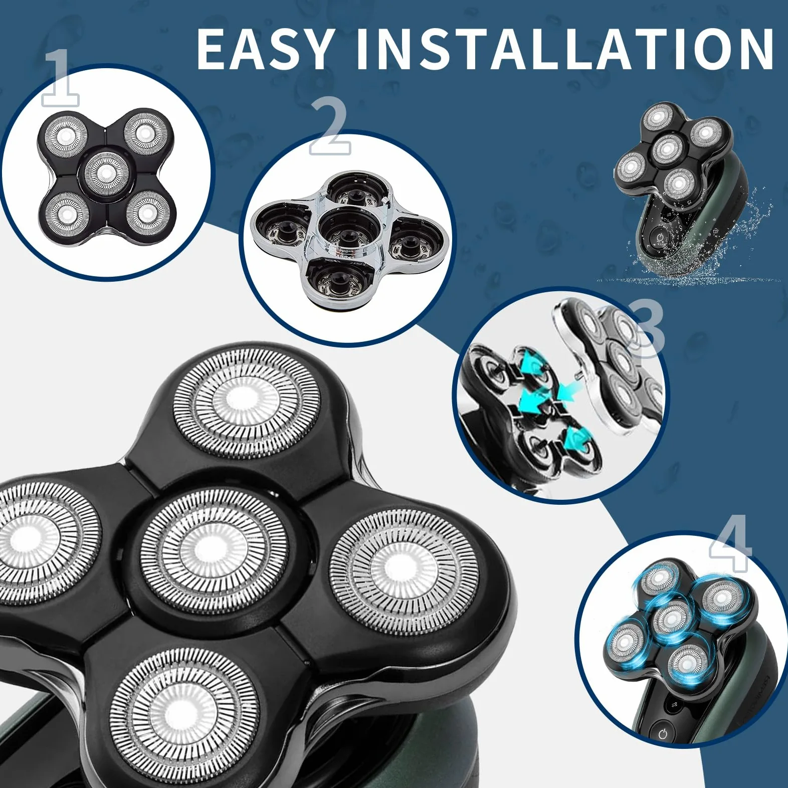 Cuchillas de afeitar compatibles con Remington XR1600, RX7, BOSS XR7120 - Piezas de repuesto para la serie XR7100 (3 piezas)