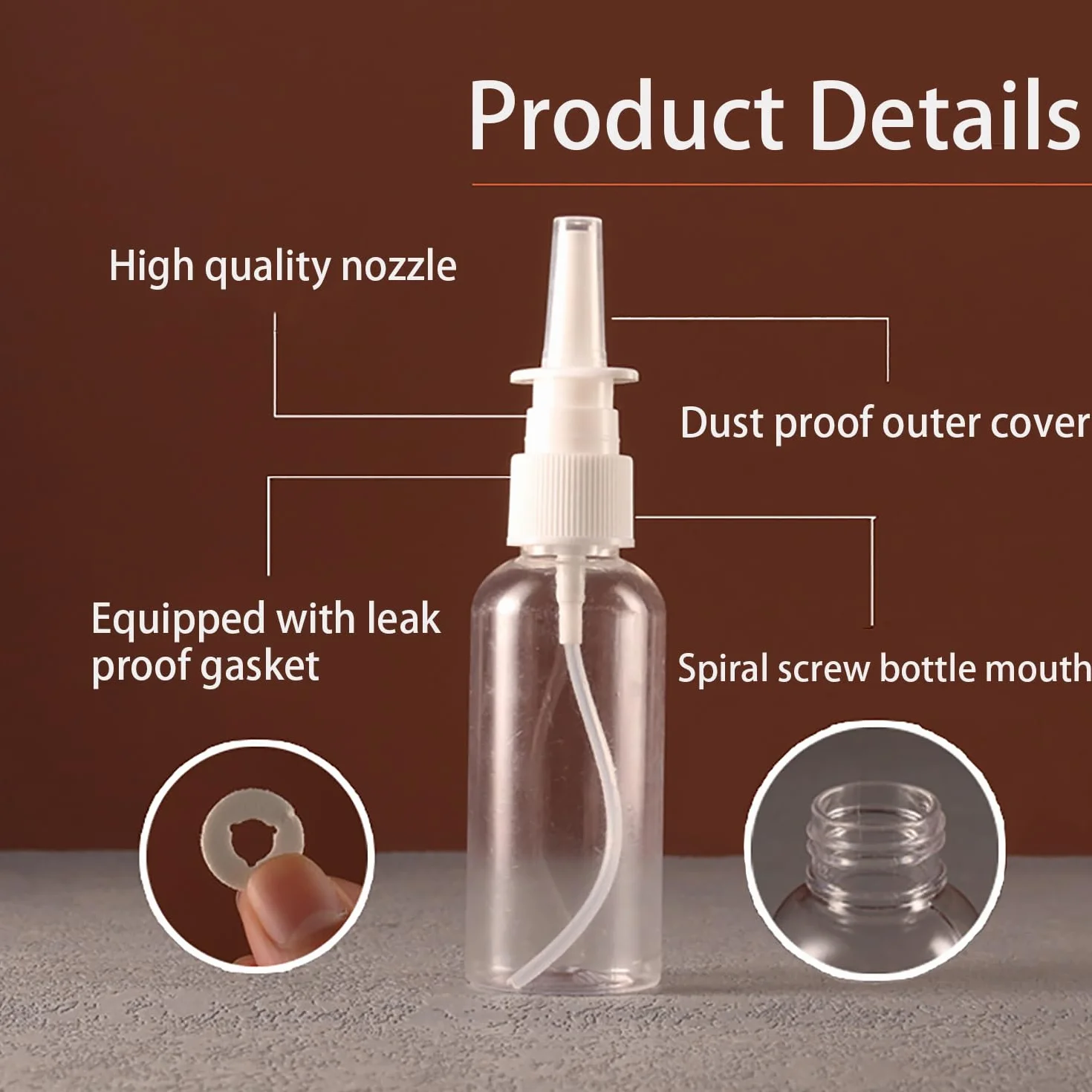 Botellas de Aerosol Nasal 10ml 6 piezas, Spray Nasal Reutilizable de Plástico Fino Vacío con Embudo