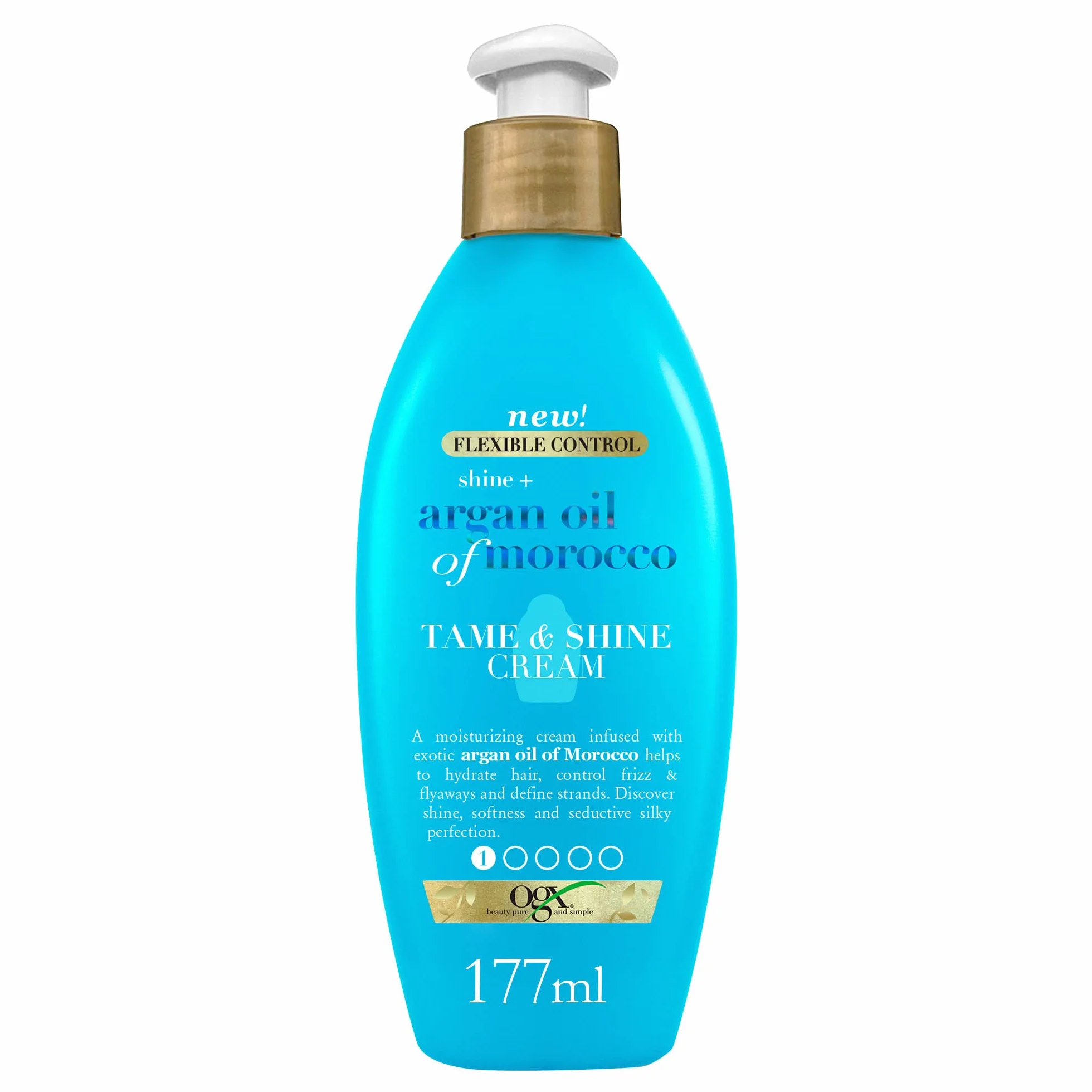 OGX Argan Oil of Morocco Tame and Shine Cream 177 ml Anti-Frizz Treatment for Curly Hair