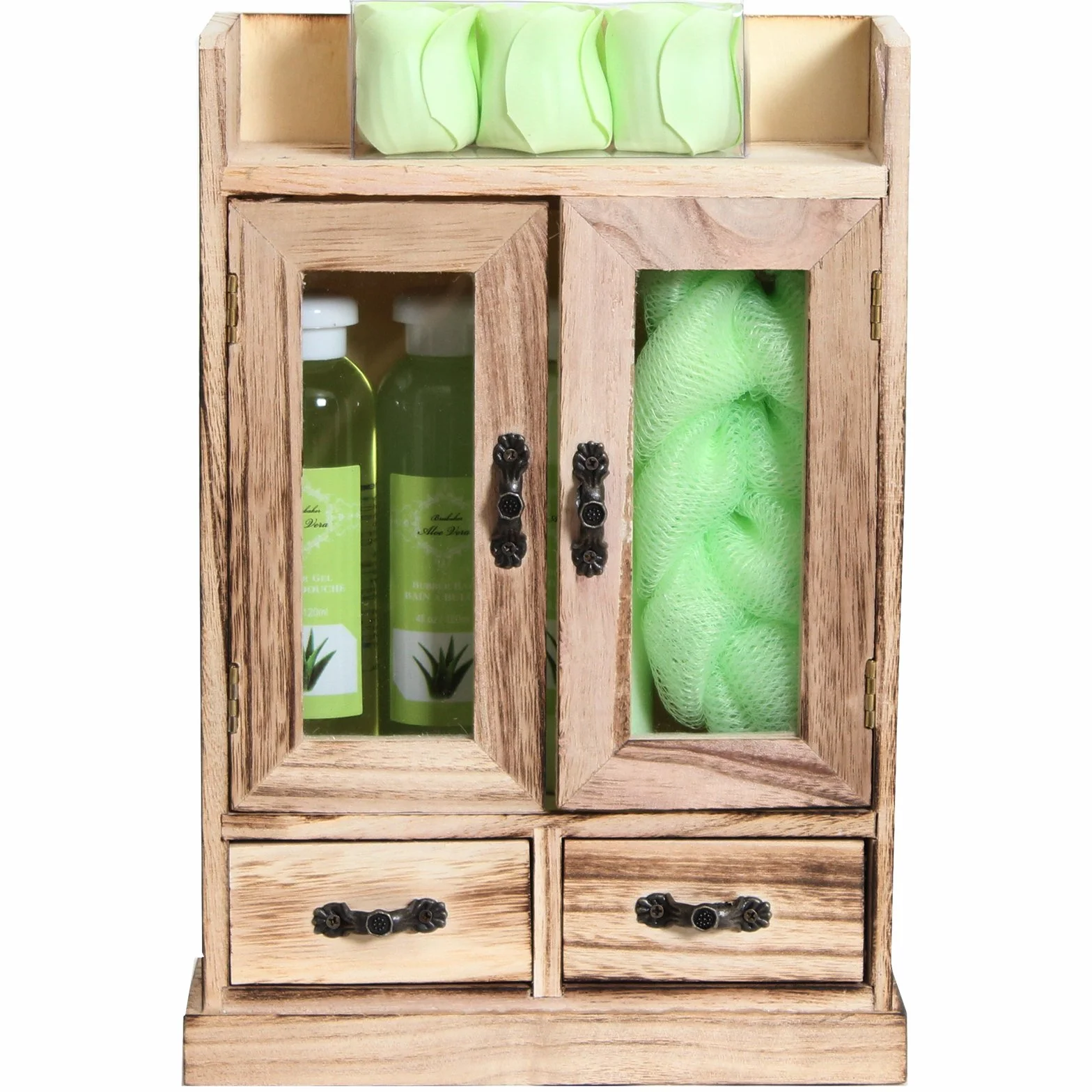 BRUBAKER Cosmetics Set de Regalo de Baño Aloe vera Armario Madera 10 piezas