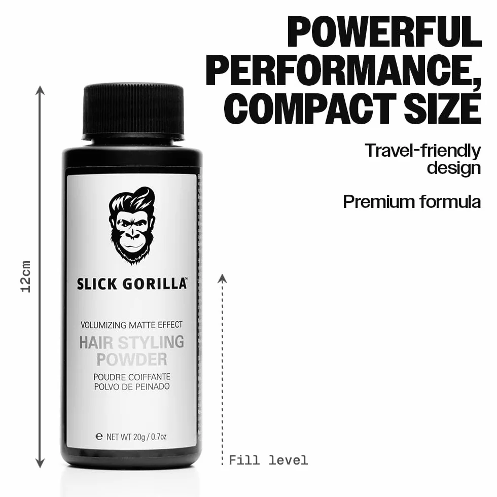 Slick Gorilla Polvo de Peinado para Hombres 20 ml Acabado Mate Fijación 24h Volumen