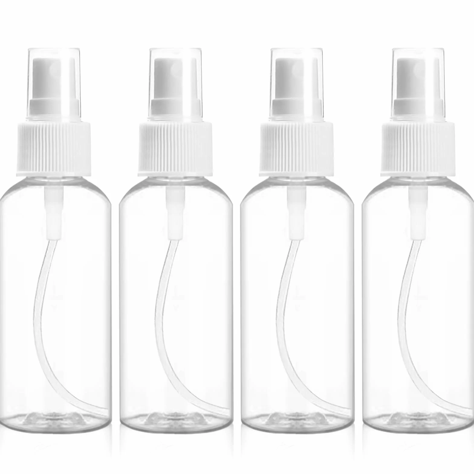 Redamancy 4 piezas 50ML Bote Spray Pulverizador Pequeño Vacio Plástico Transparente para Maquillaje Agua Alcohol
