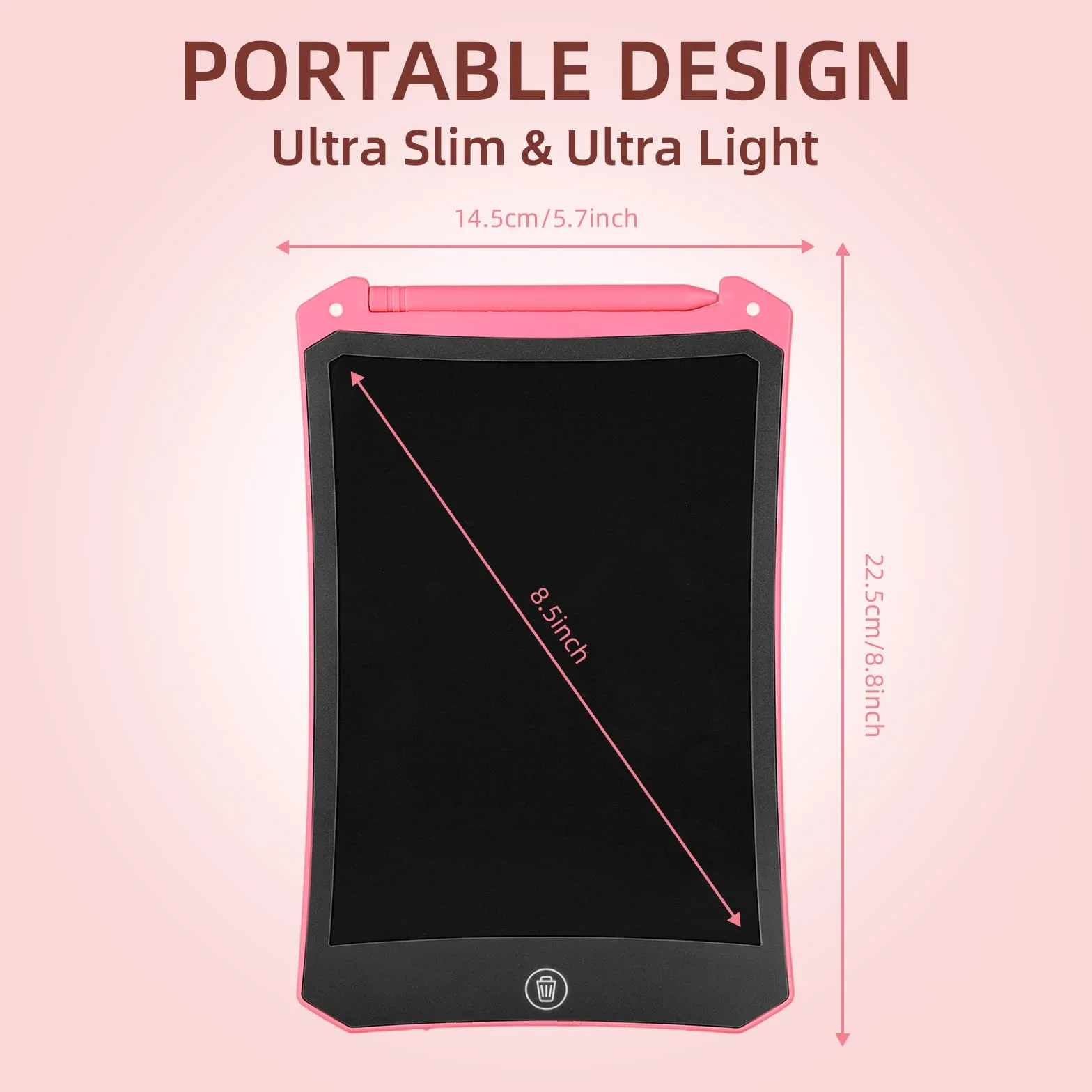 PINKCAT 2 Pack Tableta Gráfica 8,5 Pulgadas Pizarra Mágica Electrónica Borrable para Dibujar