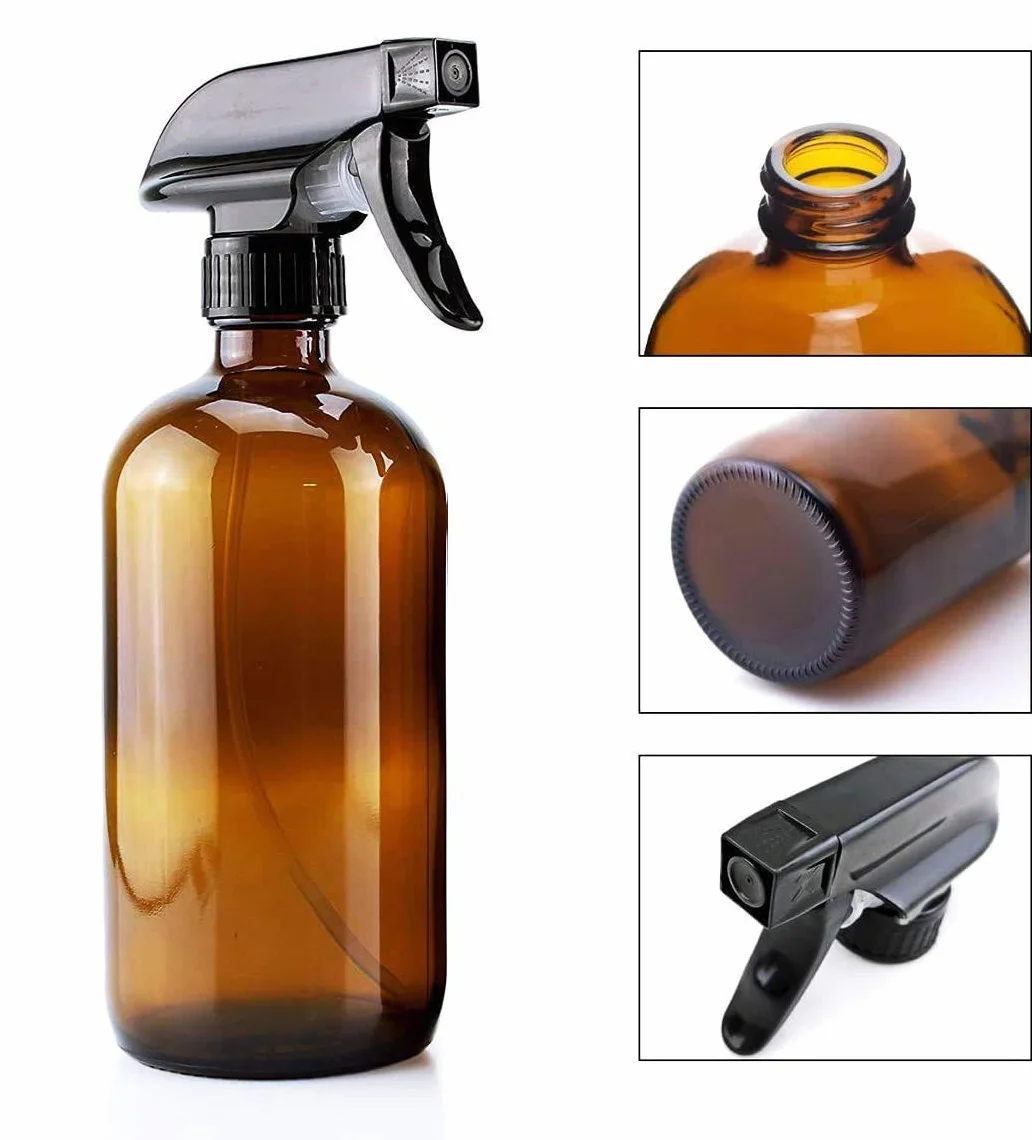Ideal Swan 500ml Spray Botella Ámbar Vaso para Rociador de Aceites Esenciales con Ajustes de Flujo