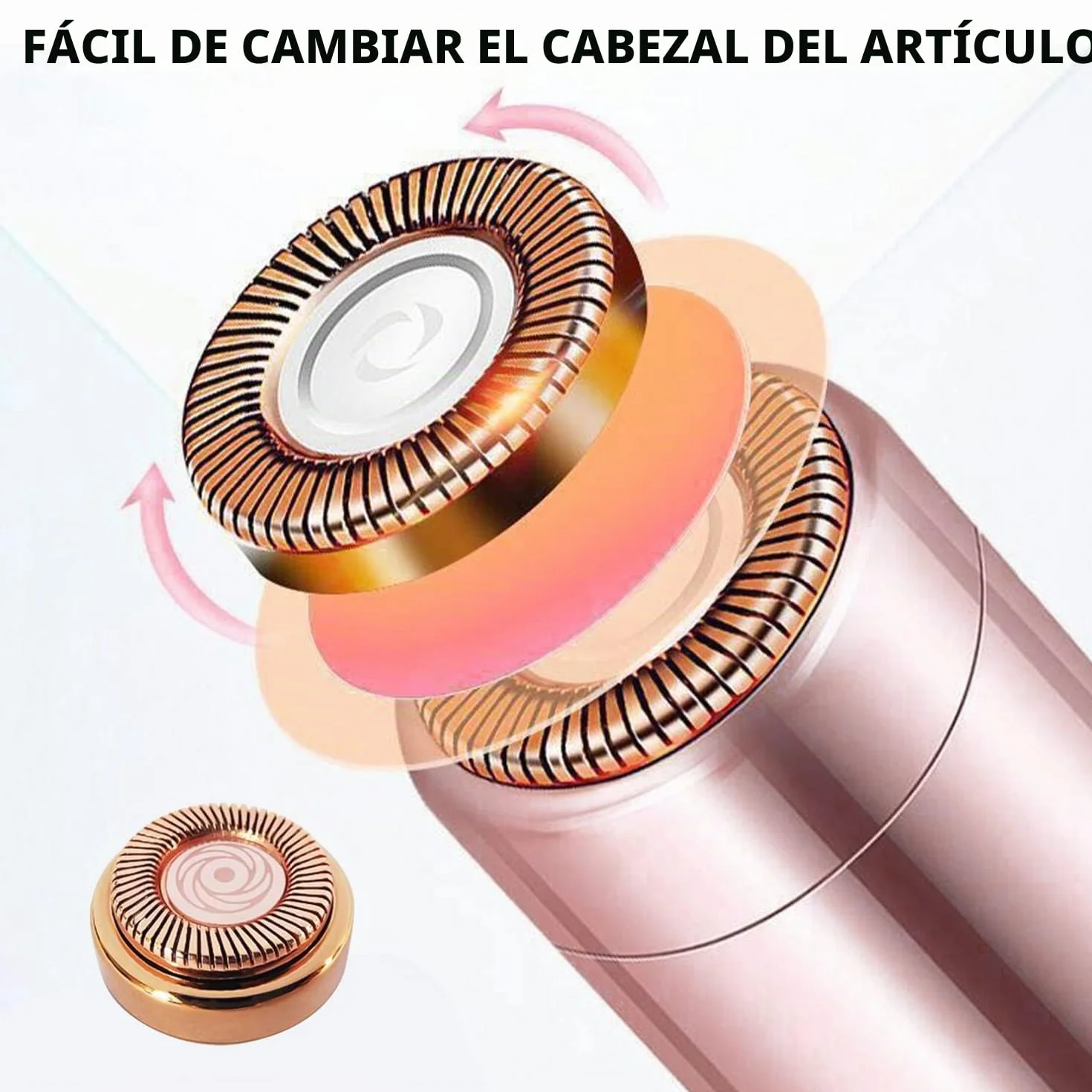 4 cabezales de repuesto para depiladora facial con 2 cepillos de limpieza, herramientas de repuesto para depilación adecuados para labios, barbilla y mejillas (solo apto para primera generación)