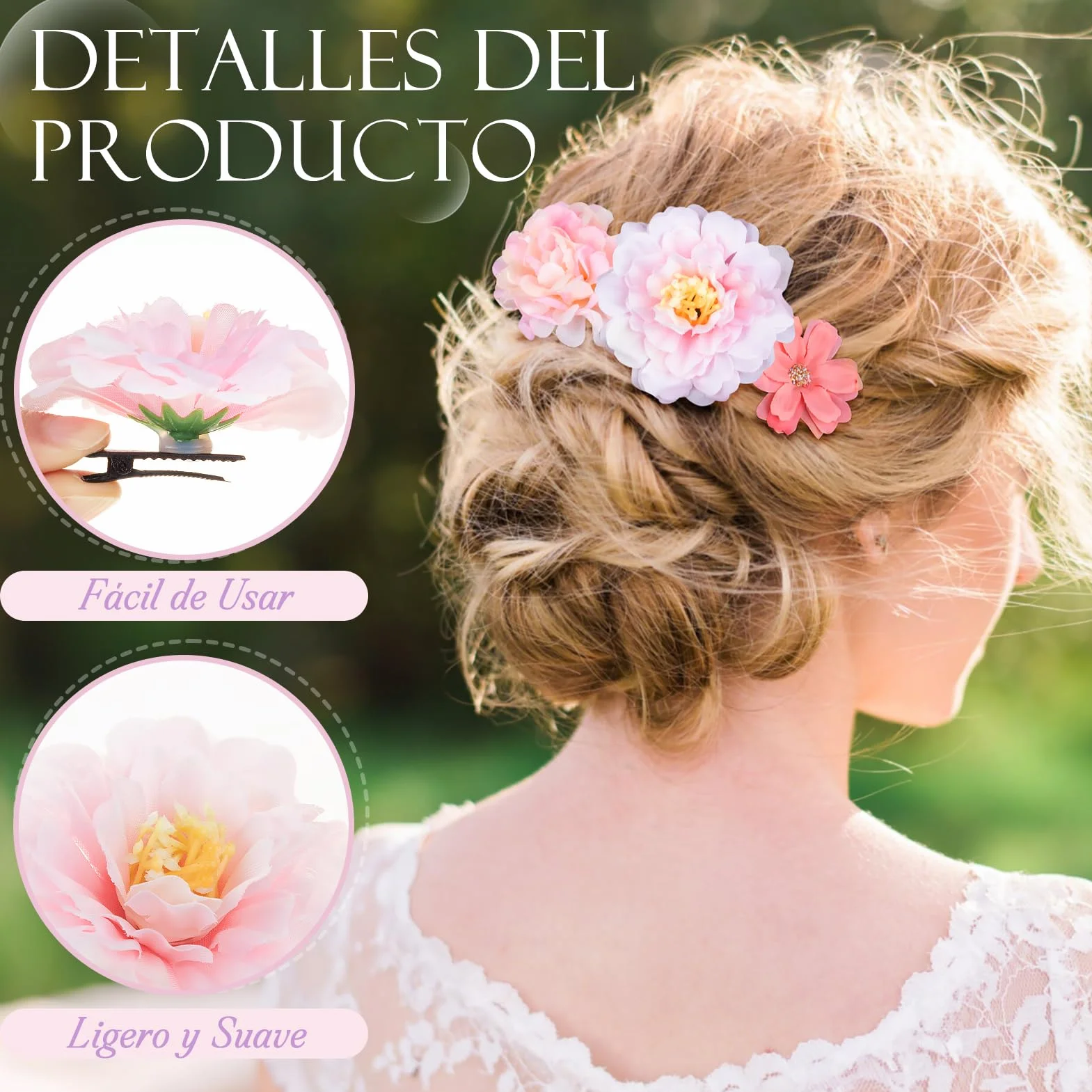 Kiiwah 18 Piezas Pinza Pelo Flor Mujer Niña, Flores Hawaianas Horquillas Flor Artificial