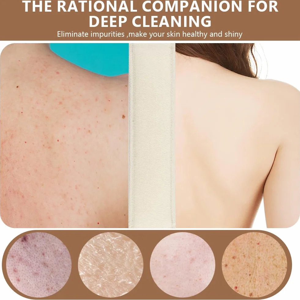 LOPHE Juego de estropajo exfoliante 2 Piezas Loofah Baño Guantes Exfoliantes Cáñamo Natural Cinturón Ducha Lufa