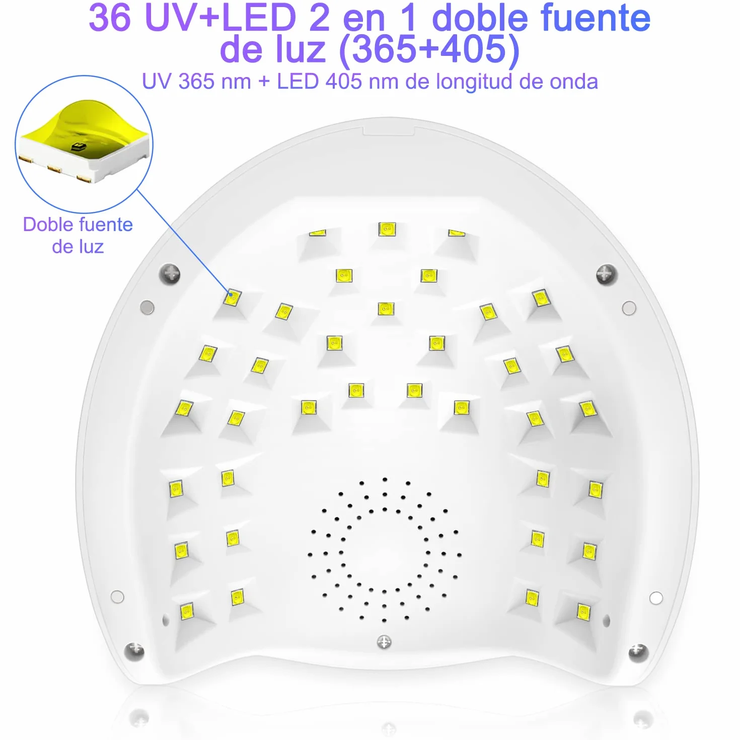 NAILGIRLS Lámpara Uñas LED UV 150W 4 Temporizadores Secador Profesional Pantalla LCD Placa Magnética Extraíble