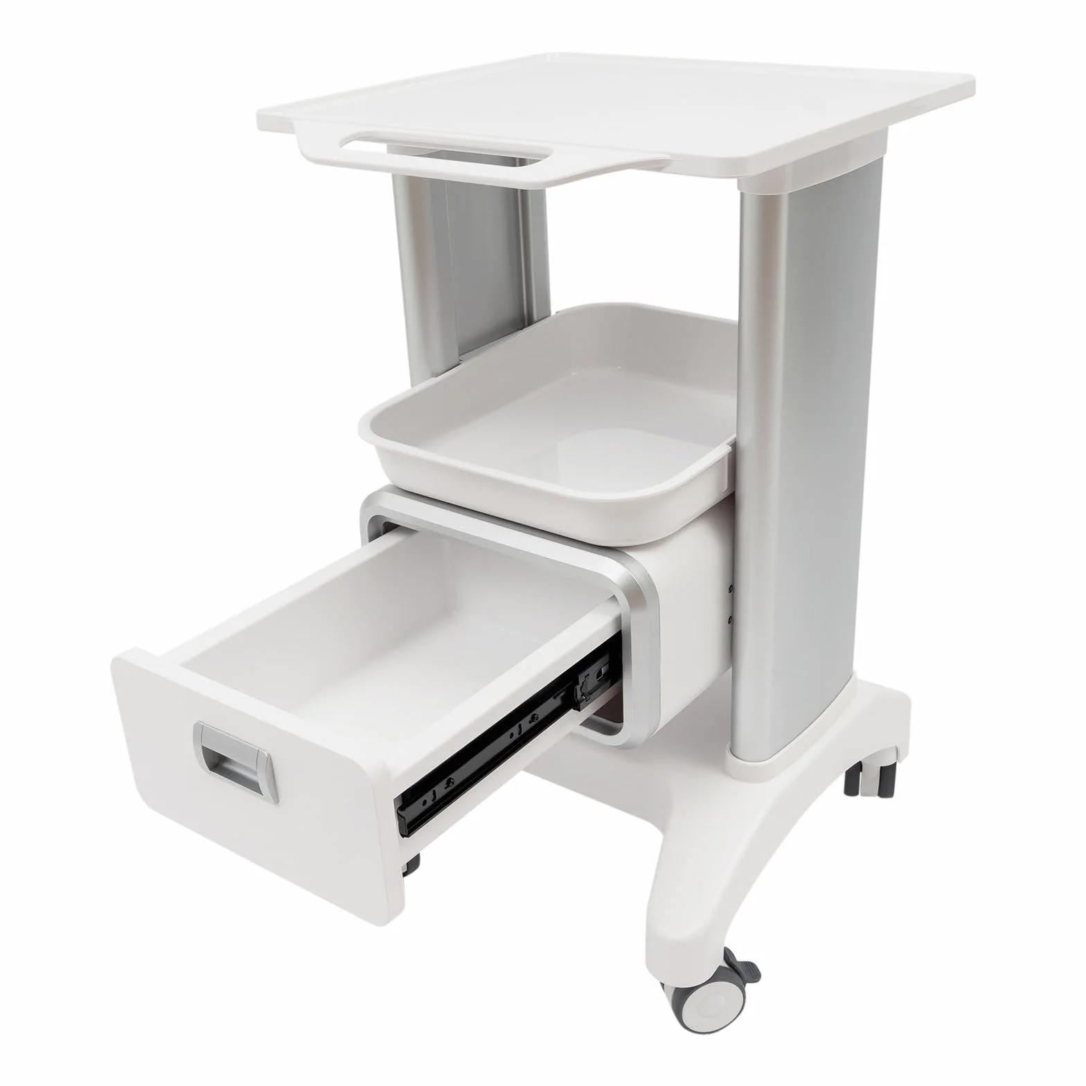 Carro médico con 1 cajón, carrito de laboratorio, 100 kg, carrito de peluquería, carrito de belleza, carrito médico, para laboratorio, clínica, hospital, salo