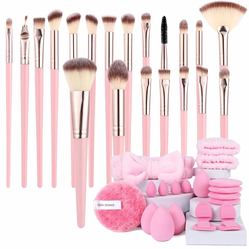 Vicloon Set de Brochas de Maquillaje 40 Piezas con Beauty Blender Profesional