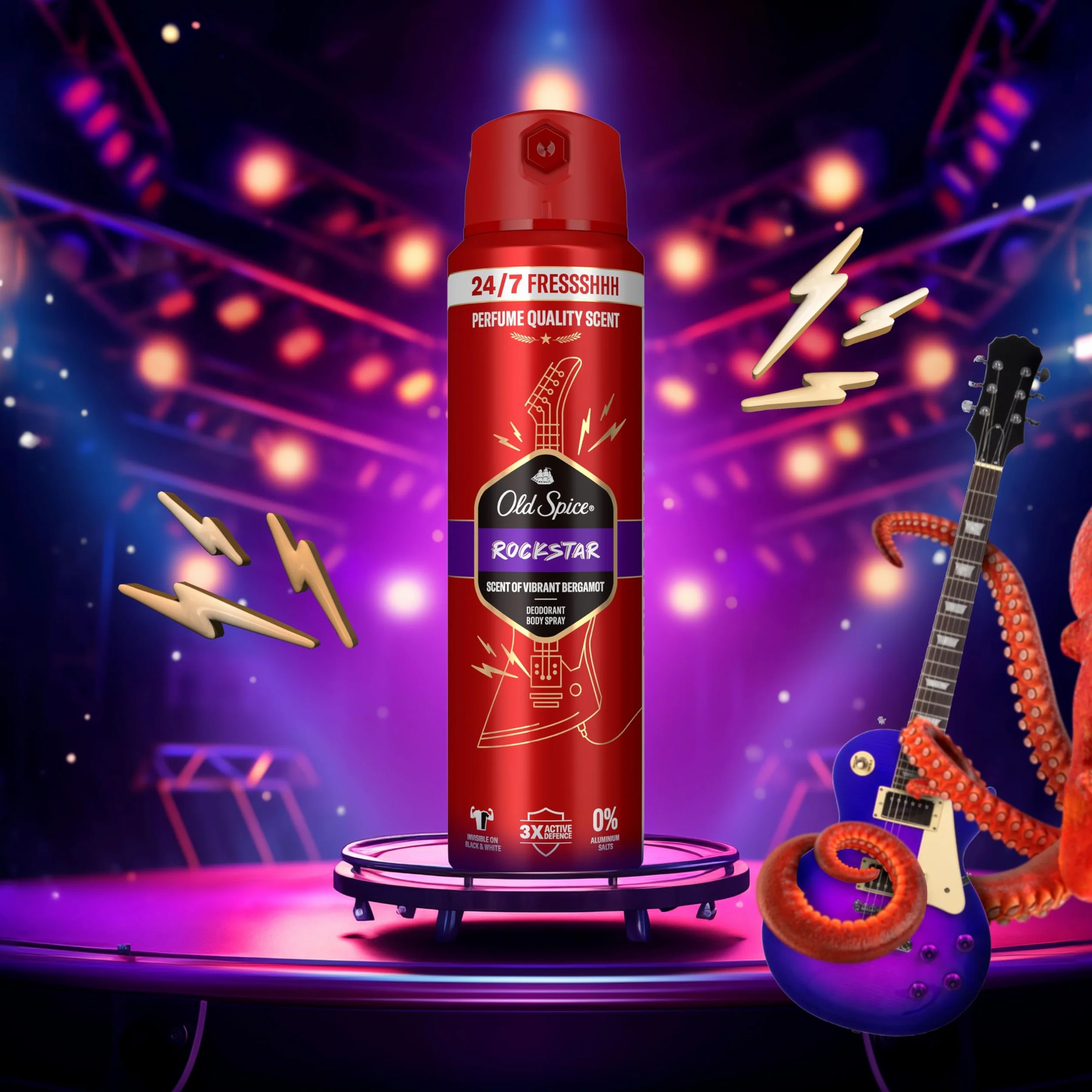 Old Spice Rockstar Desodorante Corporal En Spray 150 ml Fresco 24 Horas Protección Contra El Mal Olor