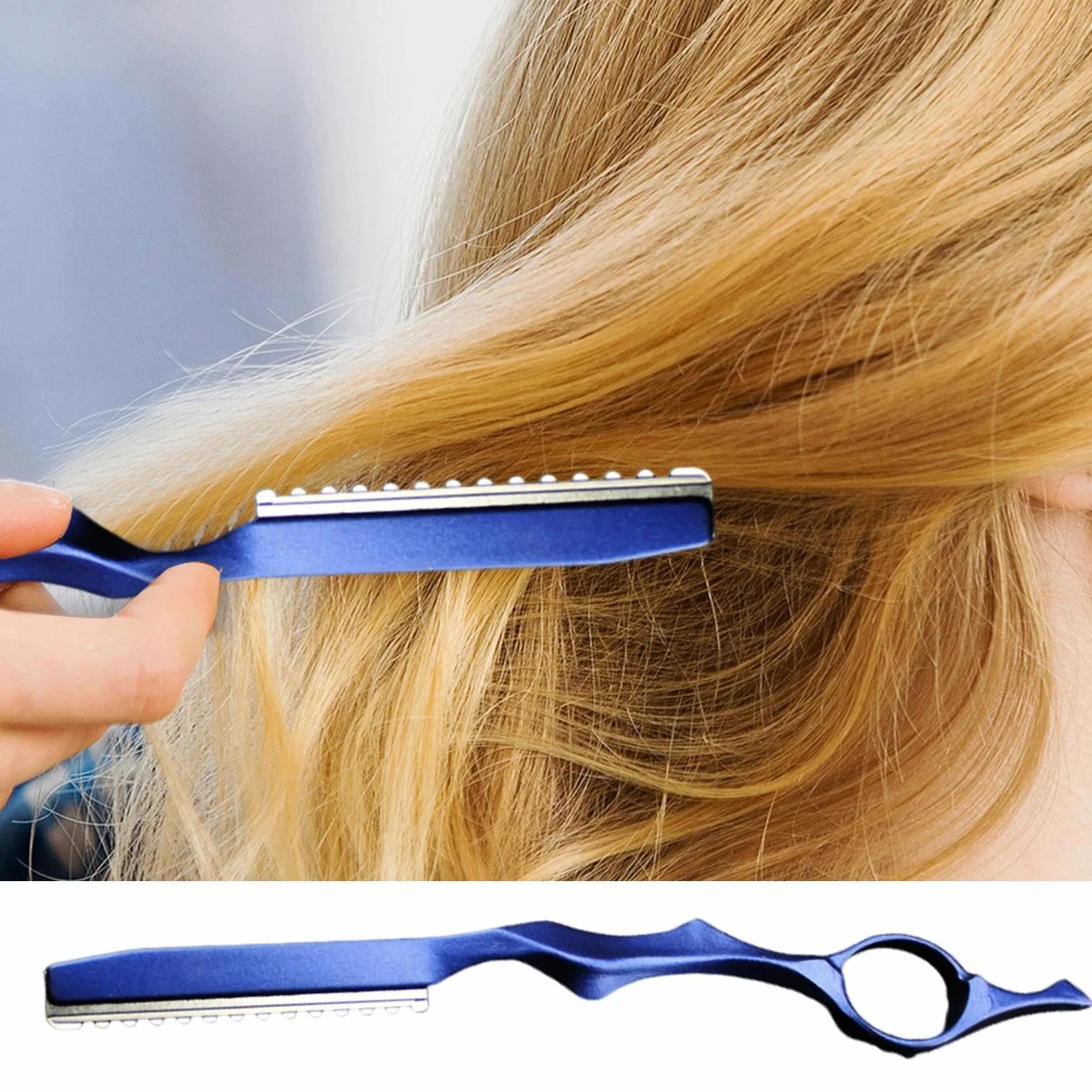 Máquina de afeitar ergonómica con mango de aleación para el cabello, maquinilla de corte de pelo antideslizante