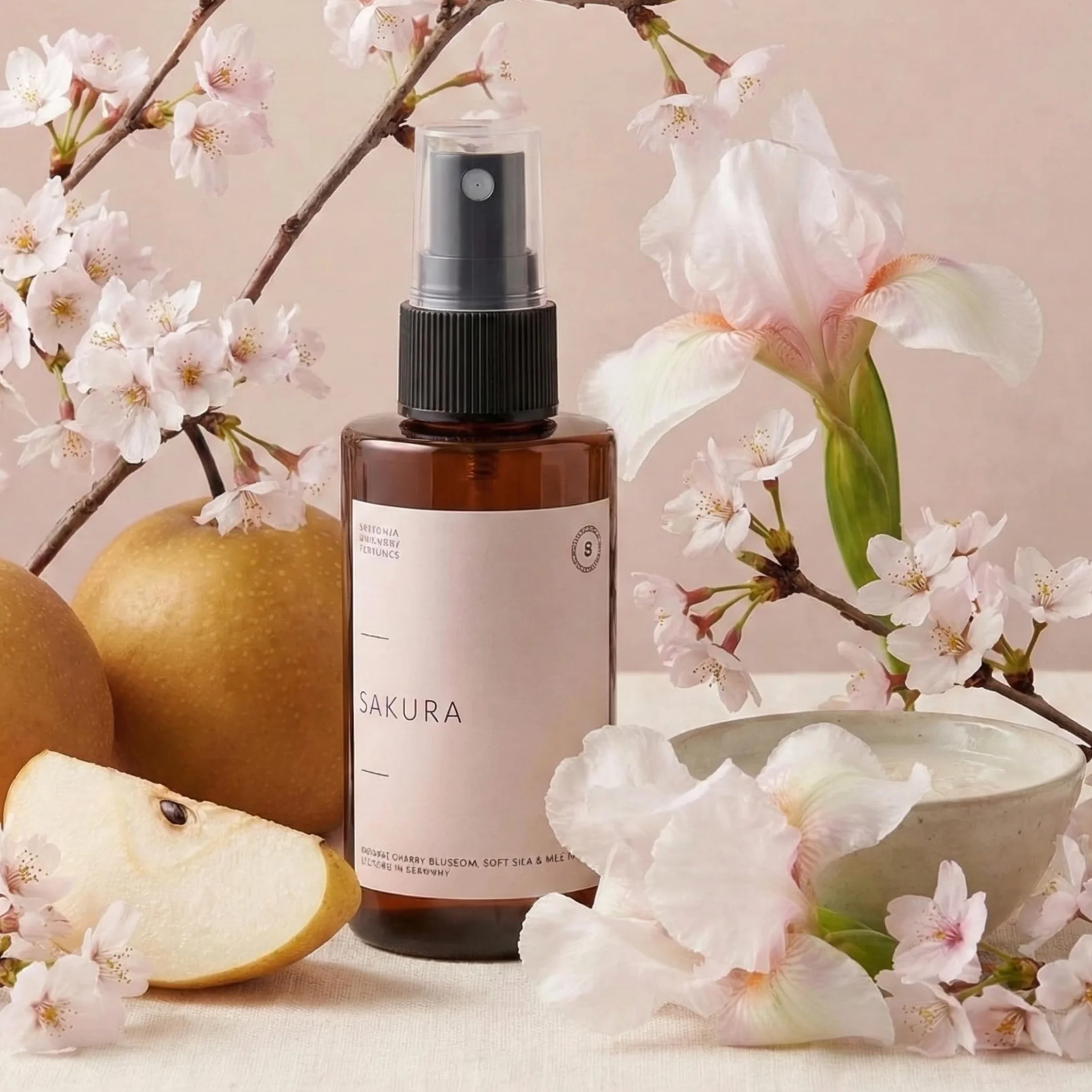 BOHORIA Perfume para el cabello Sakura 100 ml aroma leche de arroz flor de cerezo vegano sin siliconas