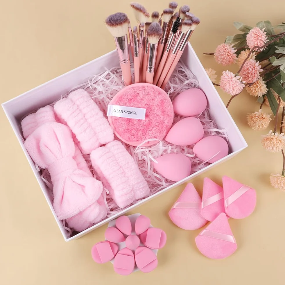 Vicloon Set de Brochas de Maquillaje 40 Piezas con Beauty Blender Profesional