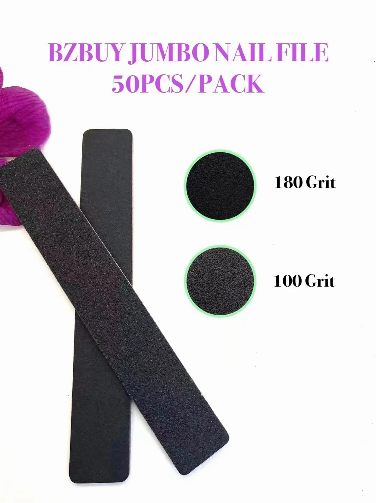 Lima de uñas Jumbo 10 piezas profesional de doble cara grano 100/180 limas de uñas Junta de esmeril Zebra manicura pedicura herramienta y limas de uñas