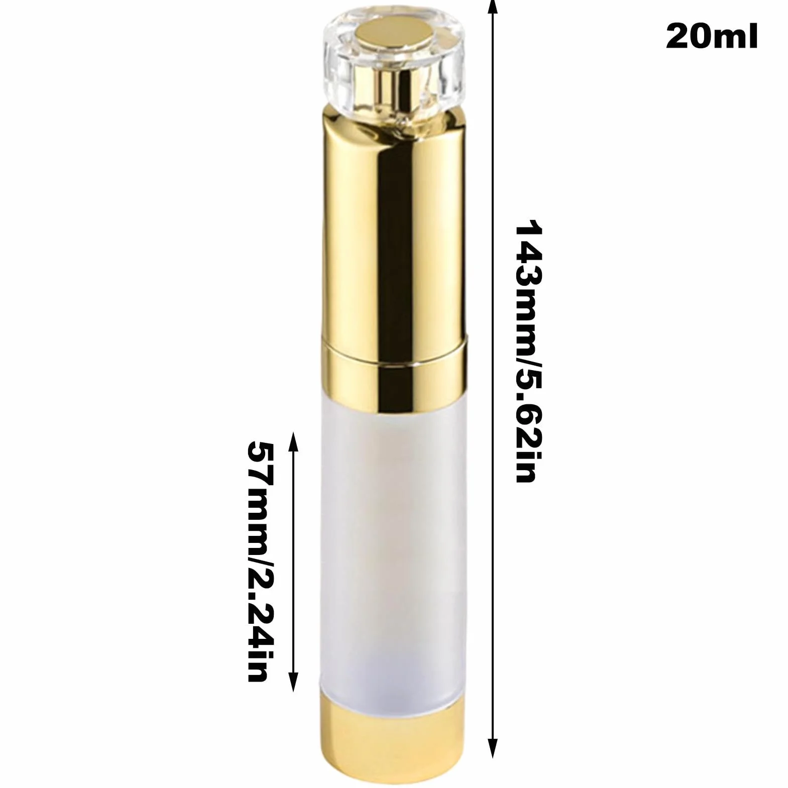 Airless Pump Bottles 15 ML 20 ML Leak Proof Clear Vacuum Pump Cosmetic Lotion Containers Travel Size Dispensers