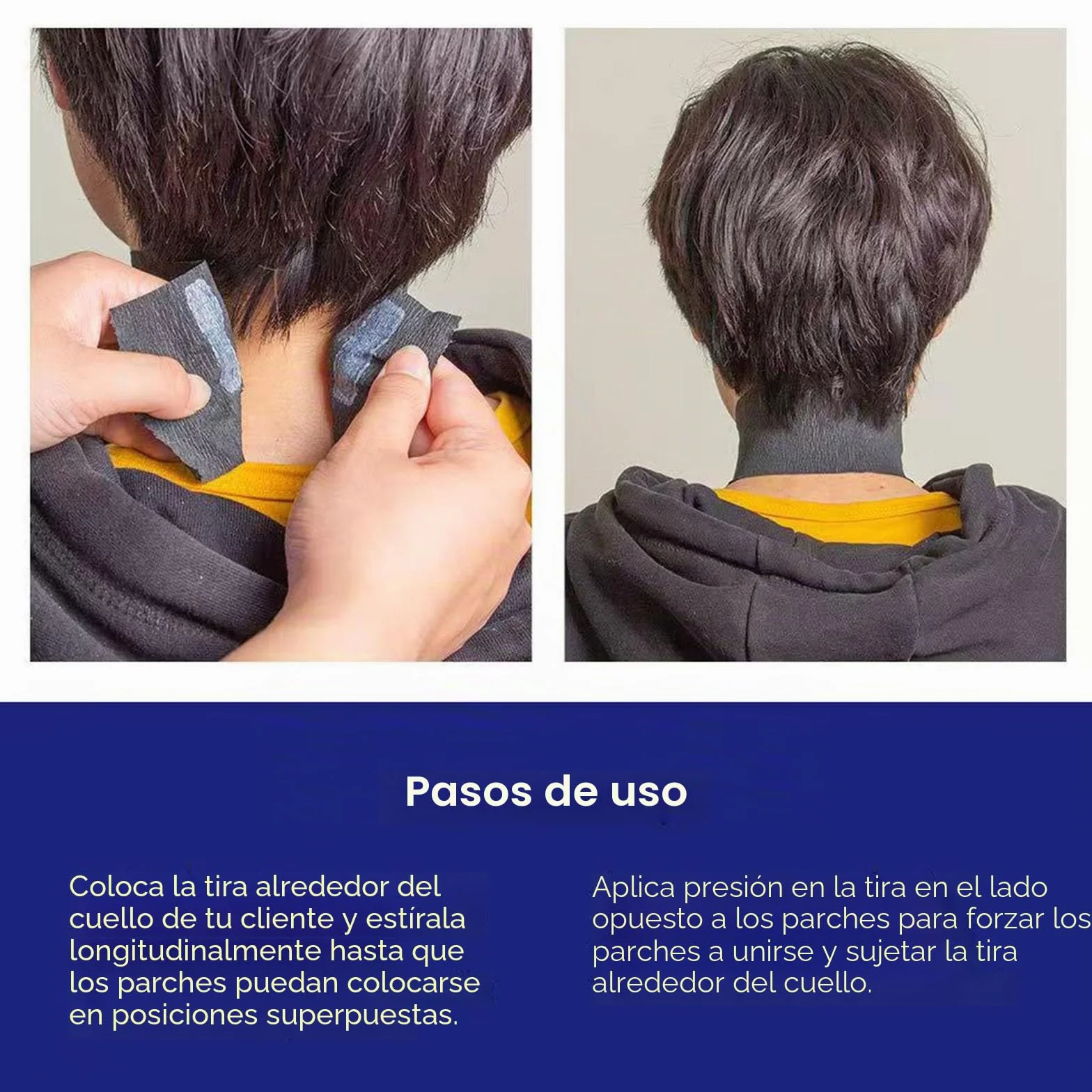 Feisate Collarín peluquería 3 rollos 300 hojas, cuello de papel peluquería Negro