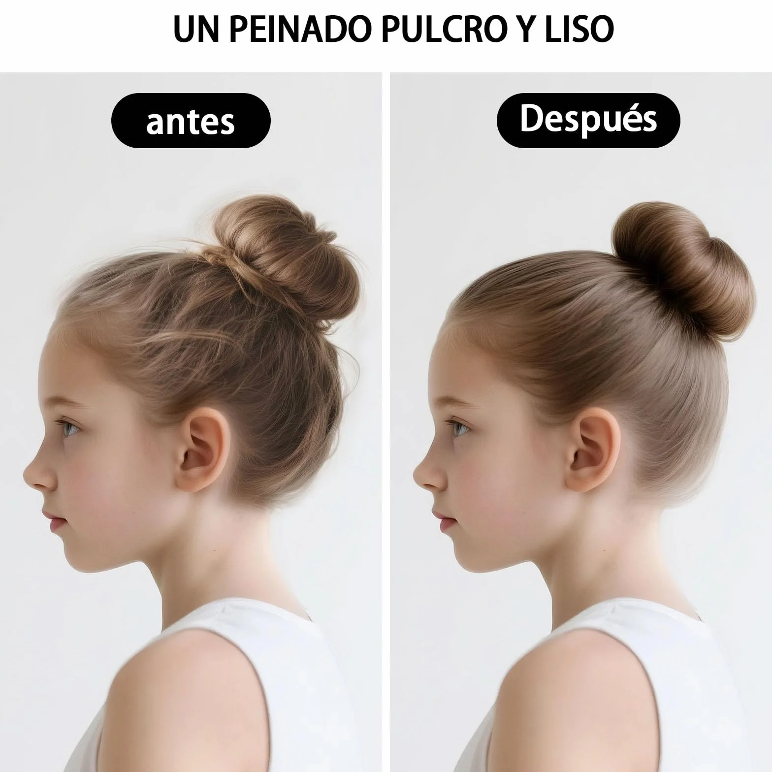SWEET VIEW Cera para el cabello en barra y cepillo para alisar cabellos rebeldes, accesorio para mujeres, niñas y niños