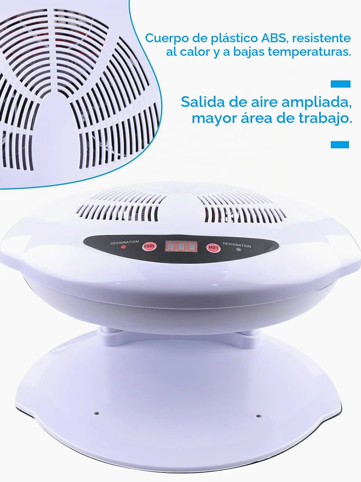 Kalolary Secador de Uñas, 400W Nail Dryer Secador con Aire Frío y Caliente Ventilador de Secado de Manicura para Manos y Pies Esmalte de Uñas Sensor Automático Uso en El Hogar y El Salón (Blanco) | Aire Frío y Caliente Ventilador de Secado de Manicura par