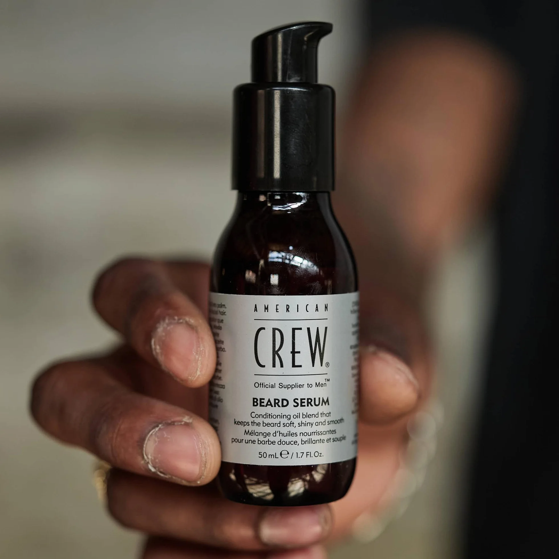American Crew Beard Serum, Aceite para la Barba que Acondiciona, Aporta Brillo y Suavidad, Calma la Irritación, con Textura Ligera y de Rápida Absorción, para Uso Diario, 50 ml