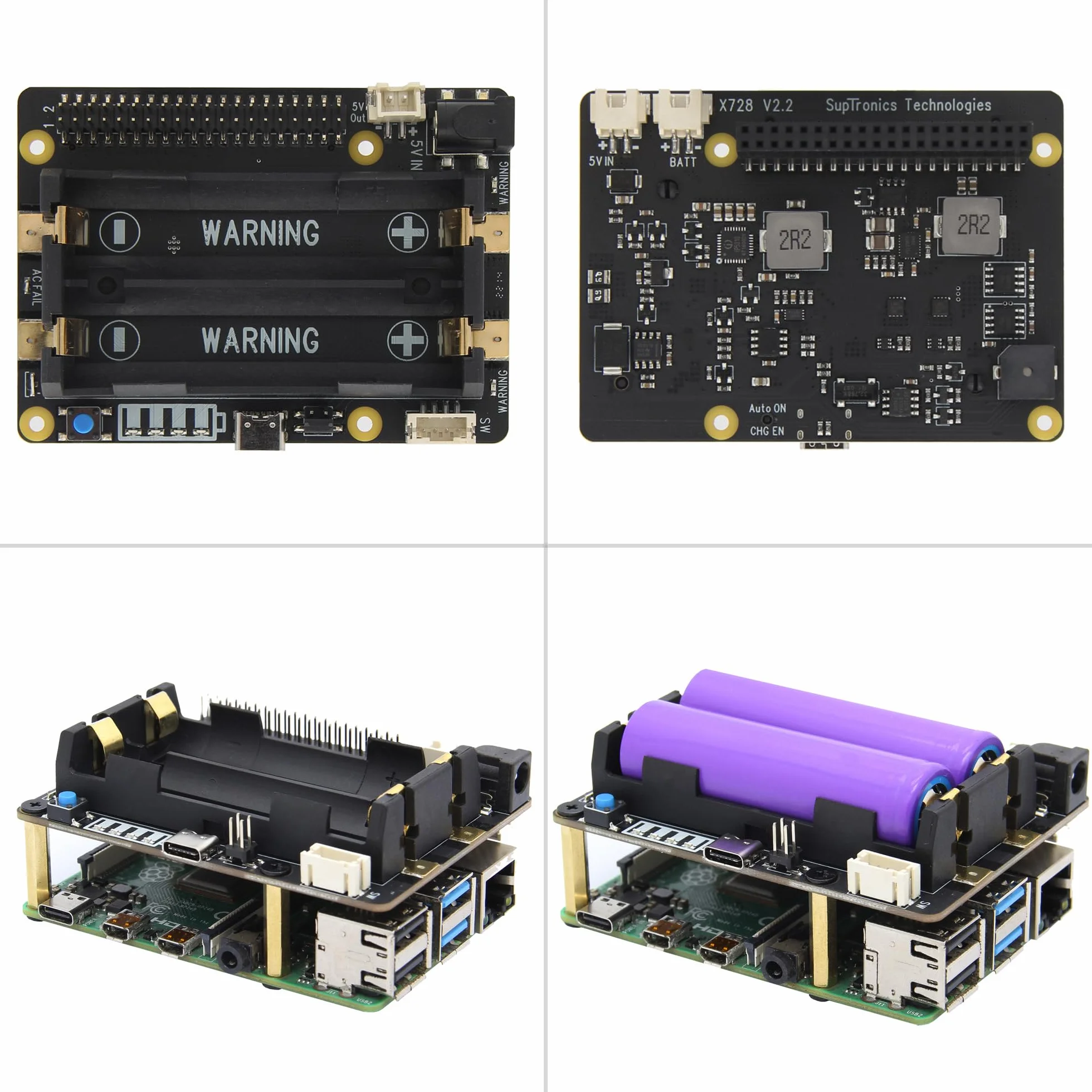 Geekworm X728 V2.5 18650 UPS for Raspberry Pi 4 8GB 4GB 2GB 3B+ 3B 2B