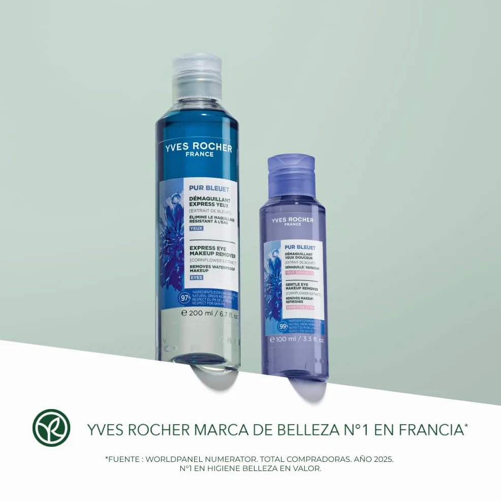 Yves Rocher Desmaquillante Ojos y Labios Bifásico 200 ml Pur Bleuet Aciano Bio Waterproof Sin Perfume